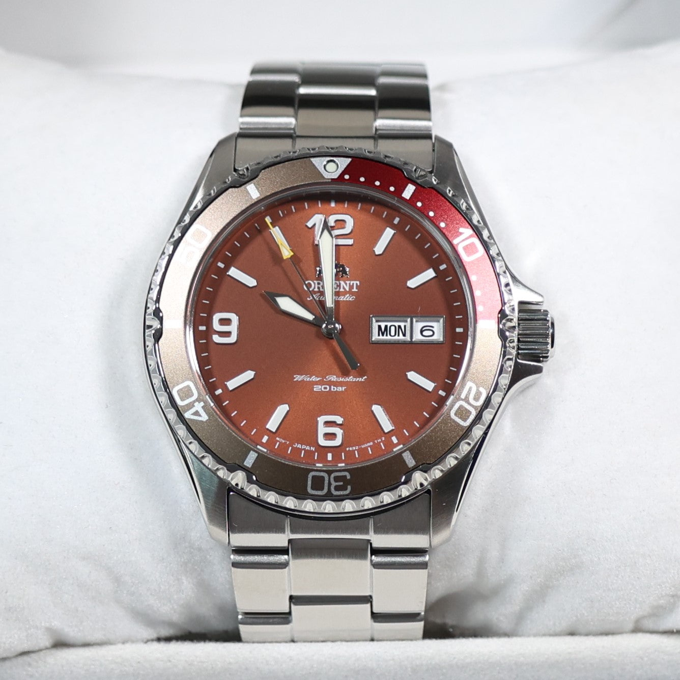 Orient Mako III Red Dial Automatic Men's Stainless Steel Watch RA-AA0820R19B