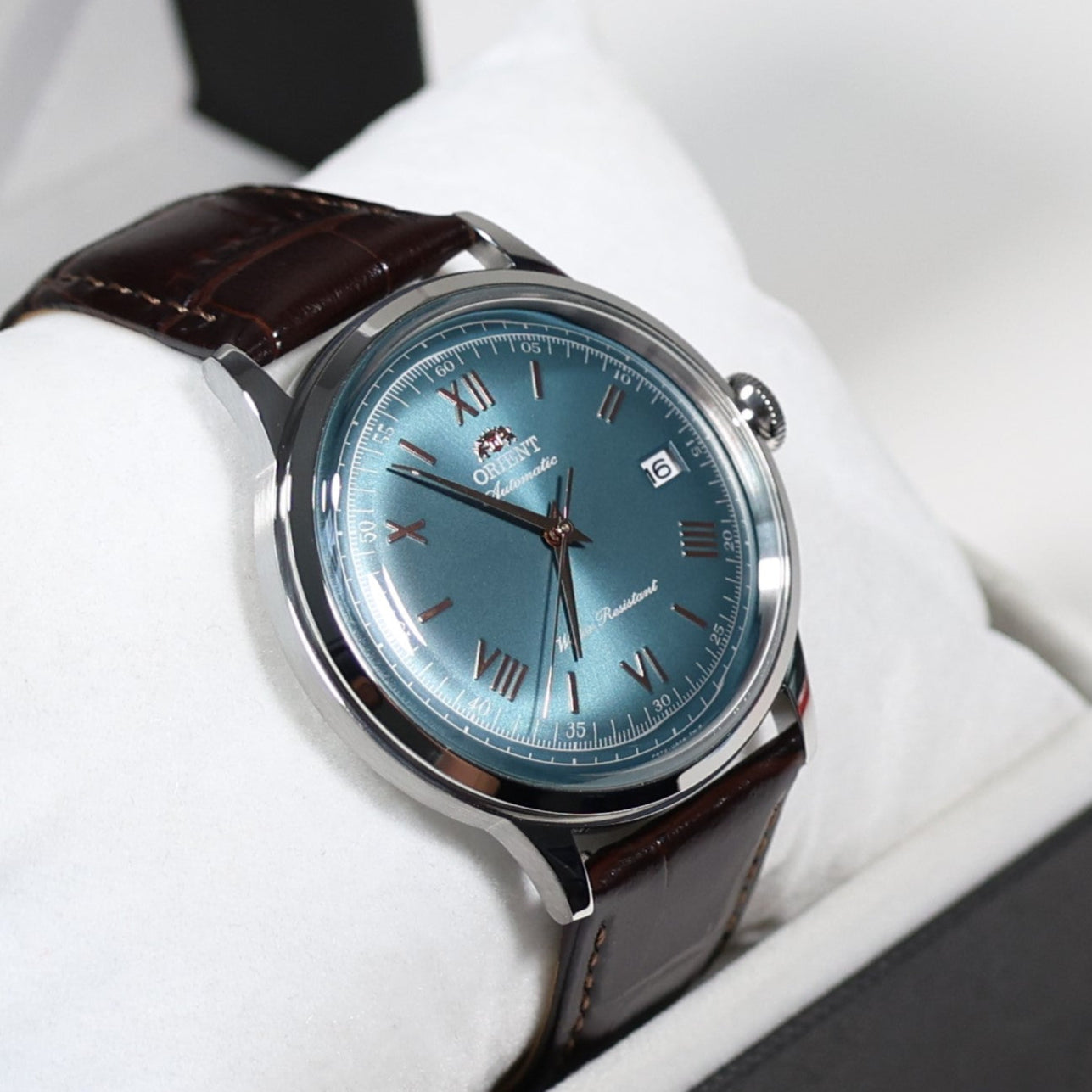 Orient Automatic Green Dial Classic Men's Leather Strap Watch RA-AC0023E