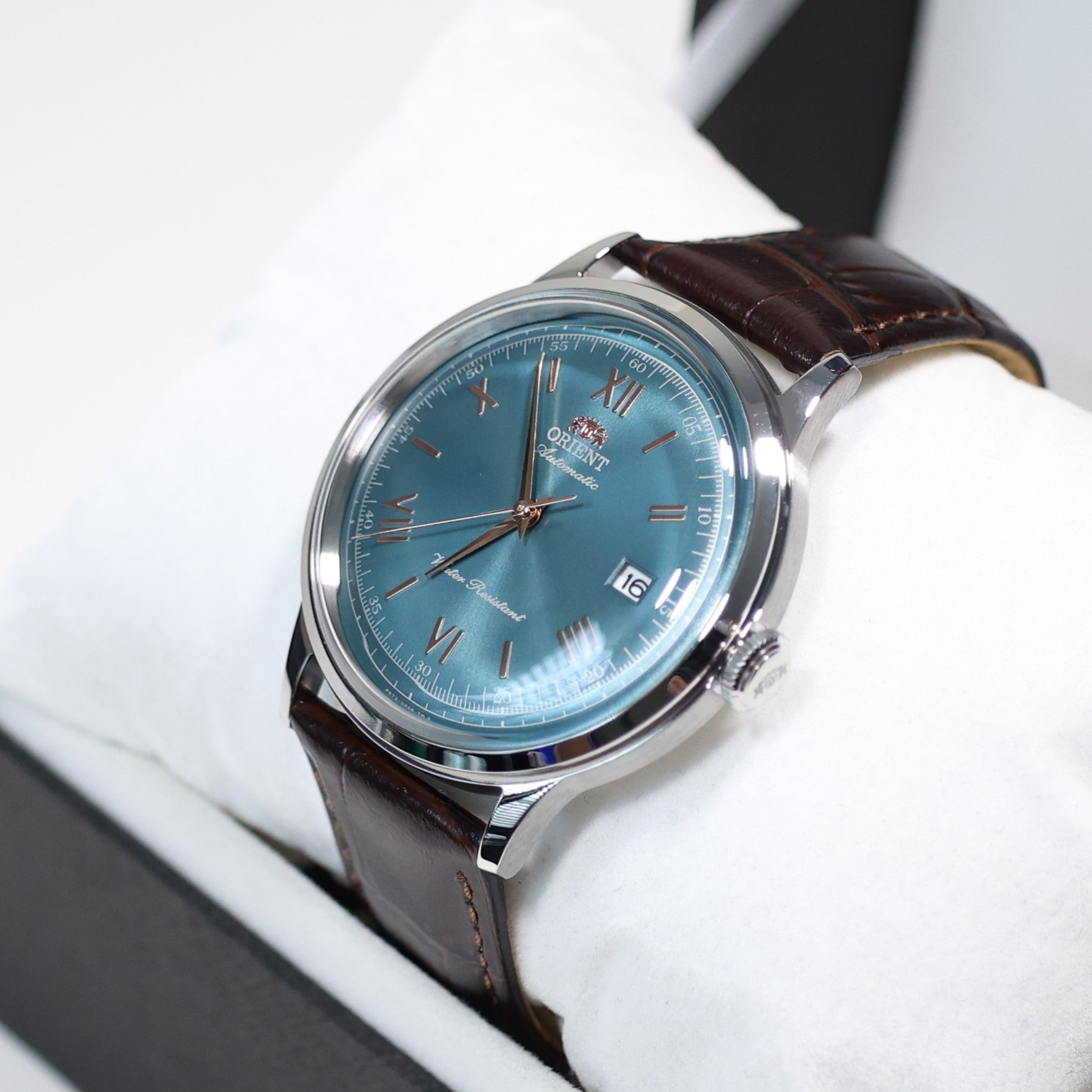 Orient Automatic Green Dial Classic Men's Leather Strap Watch RA-AC0023E