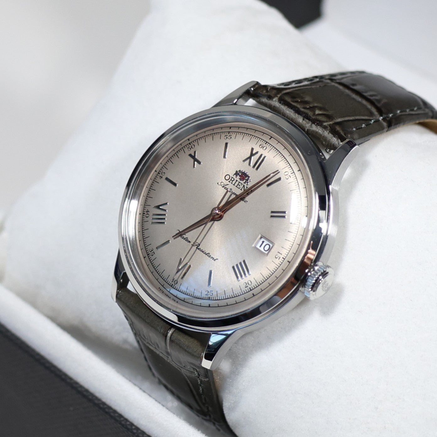 Orient Classic Men's Beige Dial Grey Leather Strap Watch RA-AC0025N