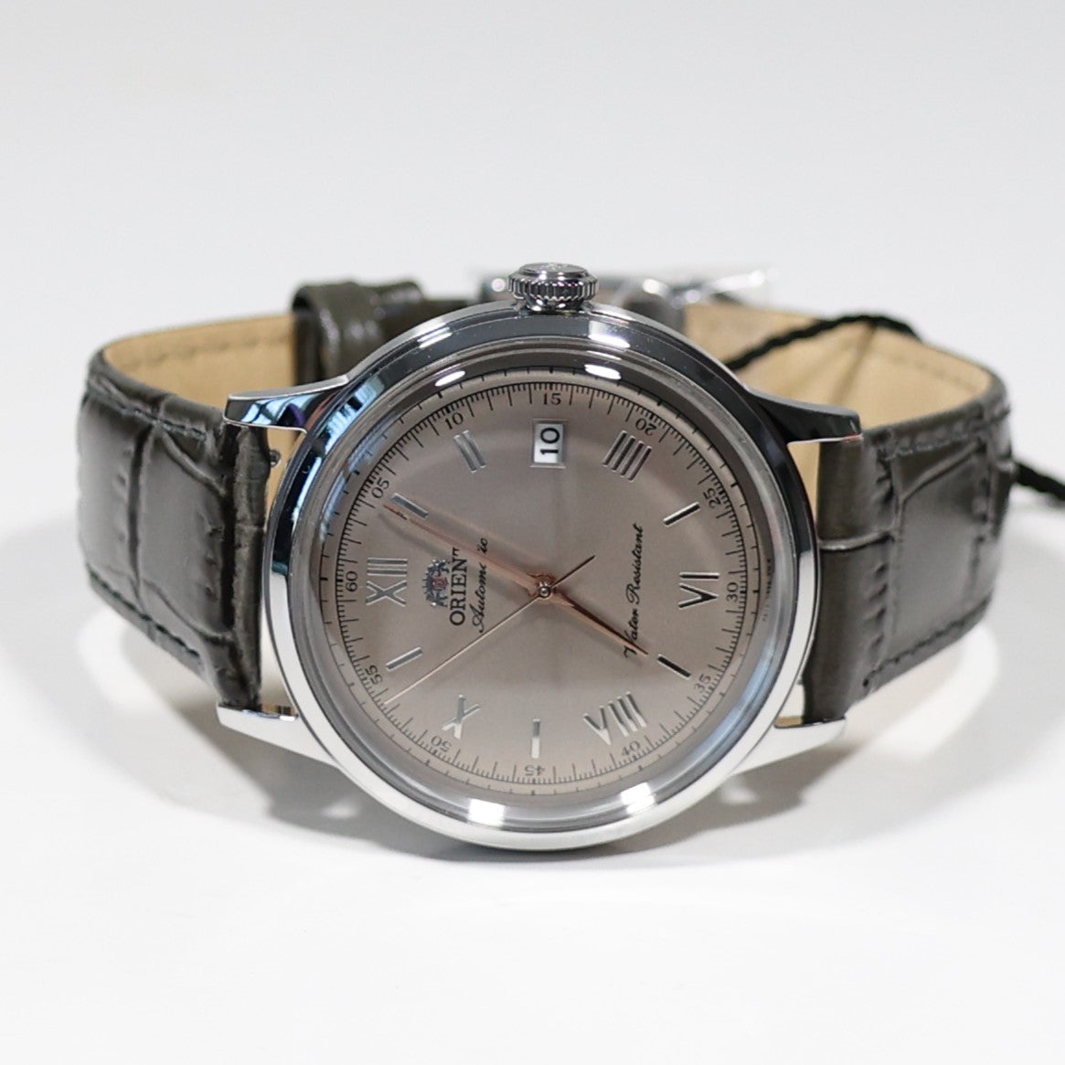 Orient Classic Men's Beige Dial Grey Leather Strap Watch RA-AC0025N