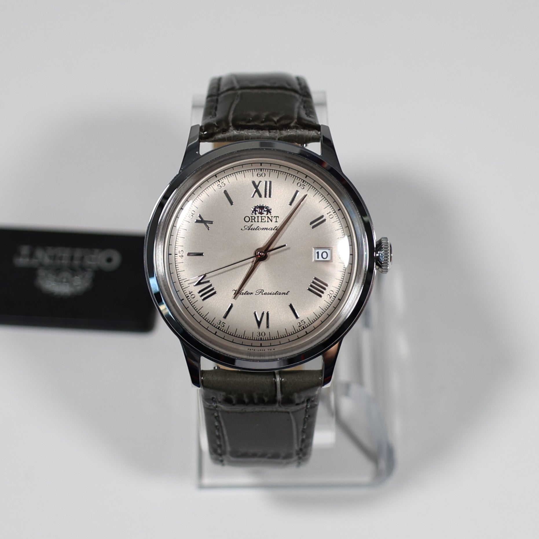 Orient Classic Men's Beige Dial Grey Leather Strap Watch RA-AC0025N