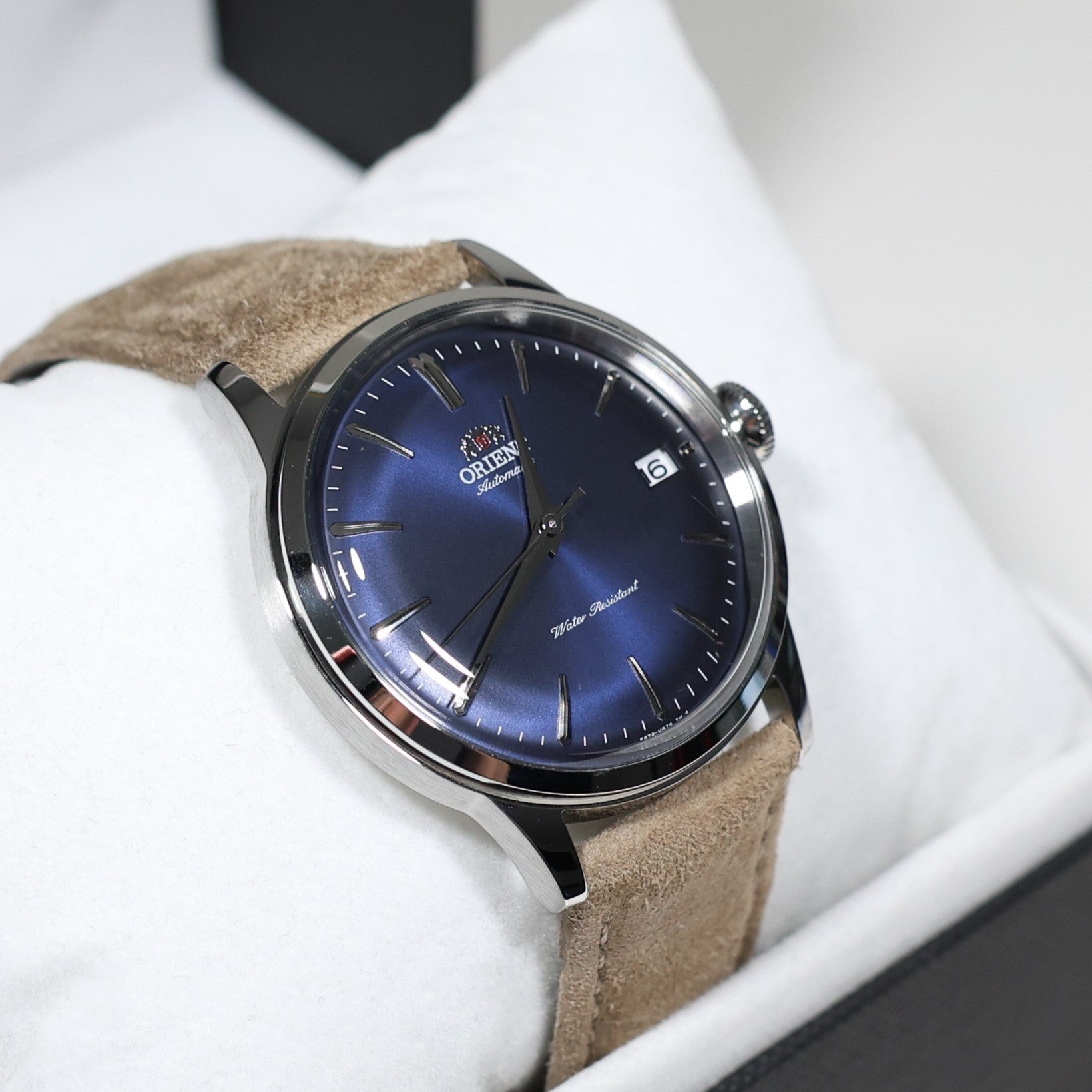 Orient Bambino Blue Dial Beige Leather Strap Men's Classic Watch