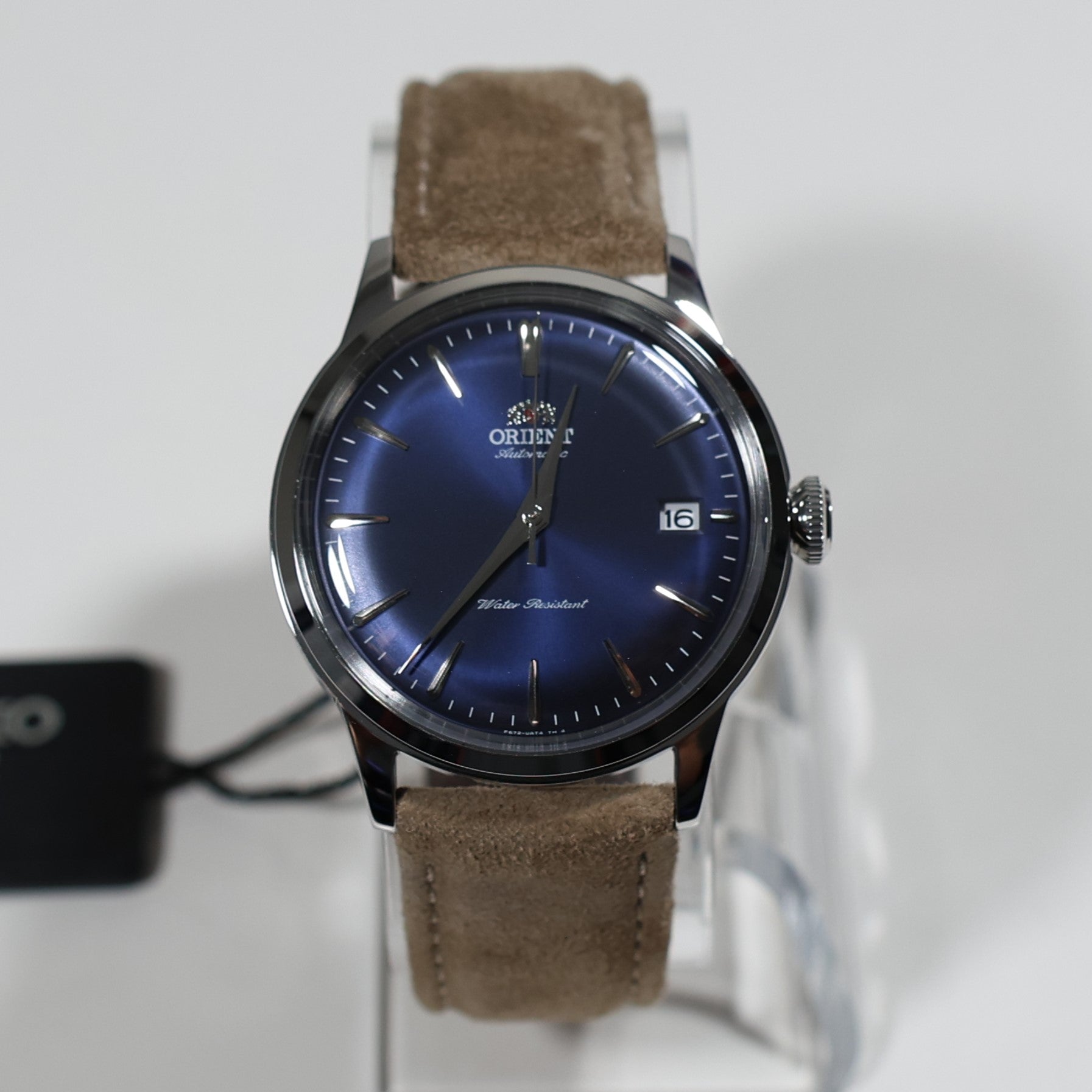 Orient Bambino Blue Dial Beige Leather Strap Men's Classic Watch RA-AC0M12L30B