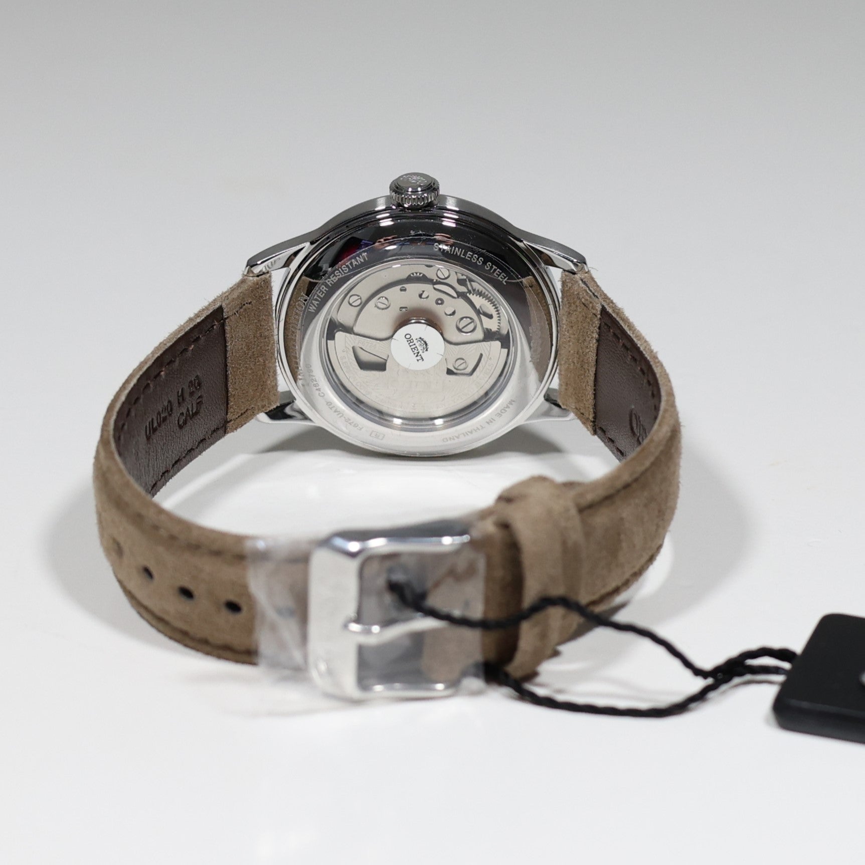 Orient Bambino Gray Dial Beige Leather Strap Men's Classic Watch RA-AC0M13N30B