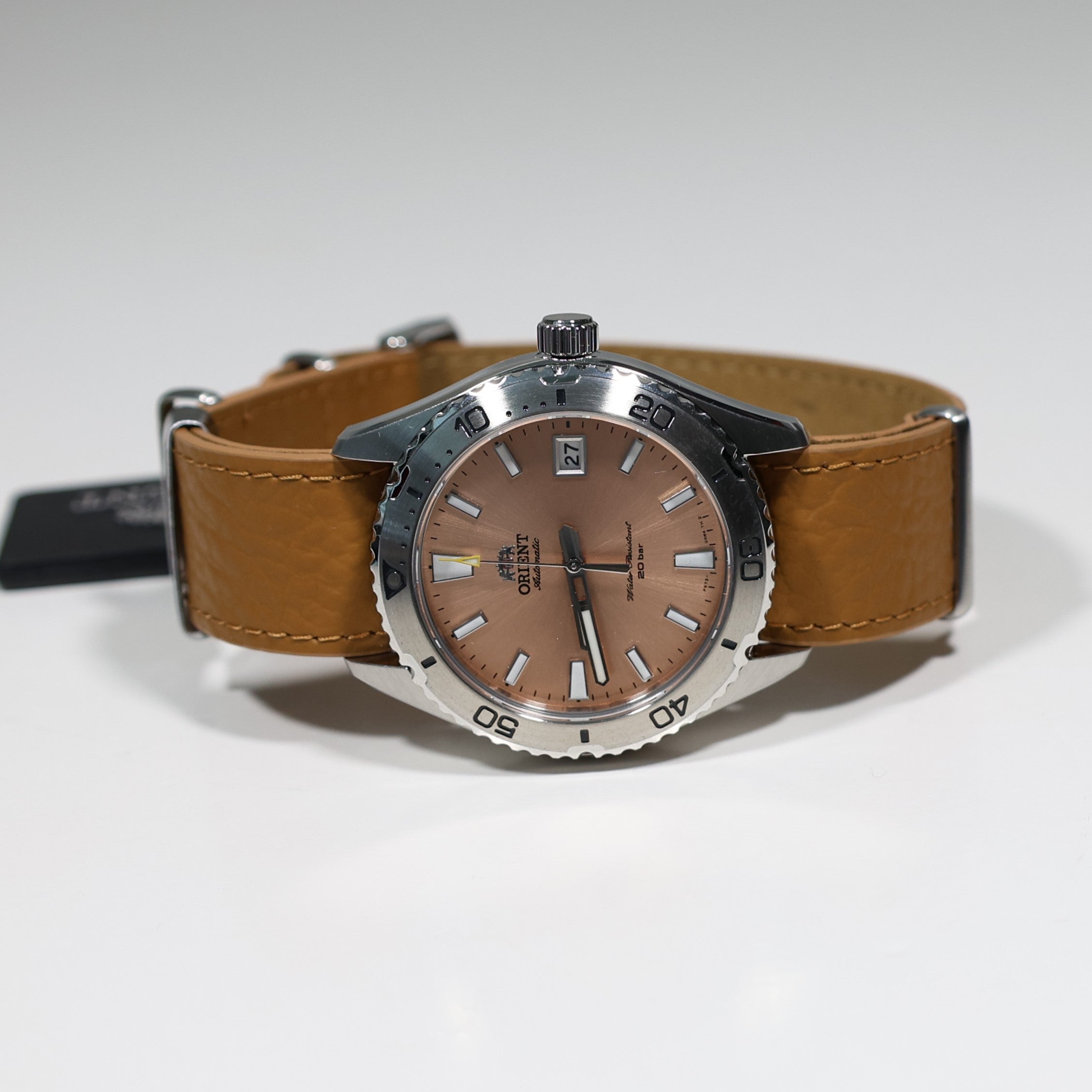 Orient Mako Automatic Stainless Steel Salmon Dial Men's Sports Watch RA-AC0Q05P