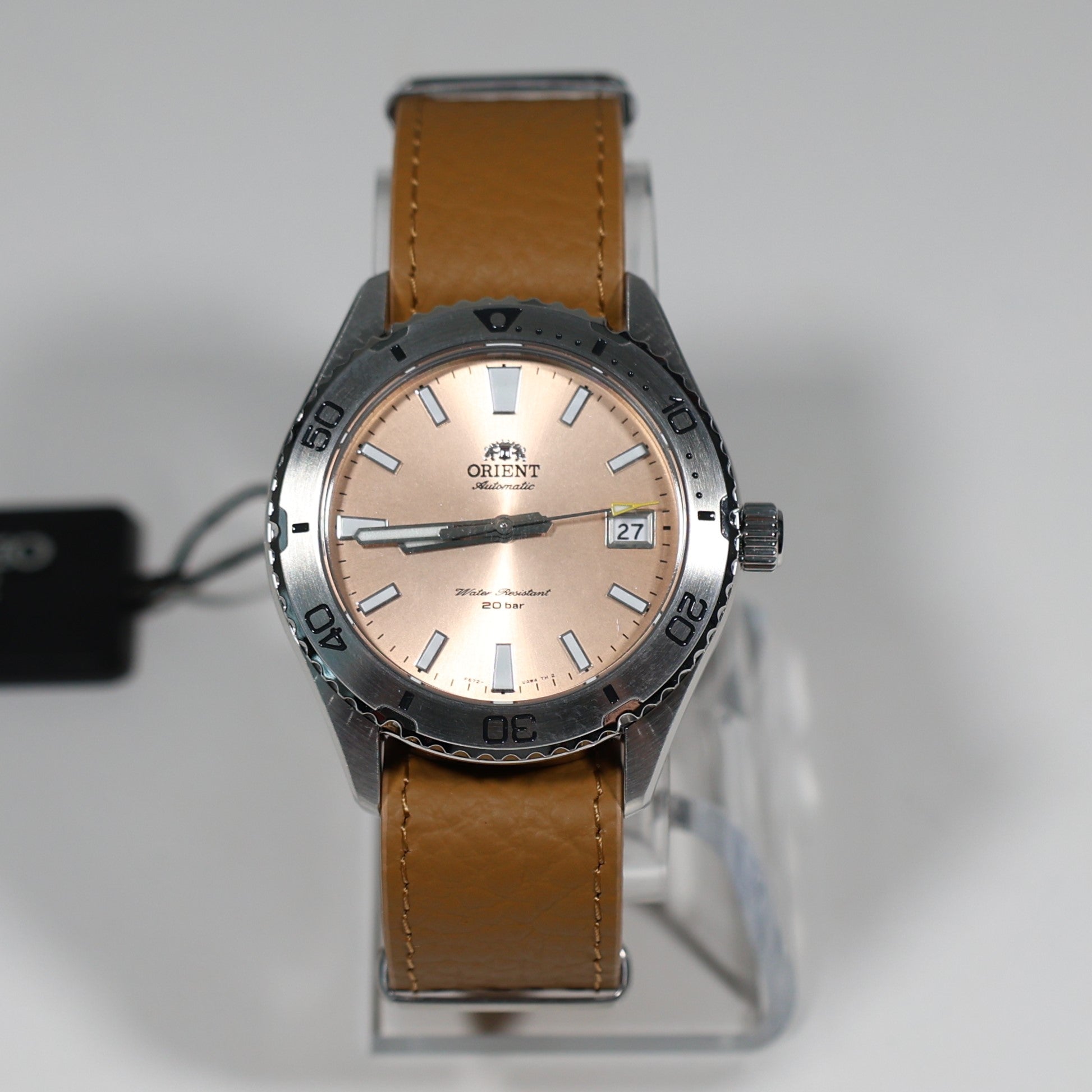 Orient Mako Automatic Stainless Steel Salmon Dial Men's Sports Watch RA-AC0Q05P