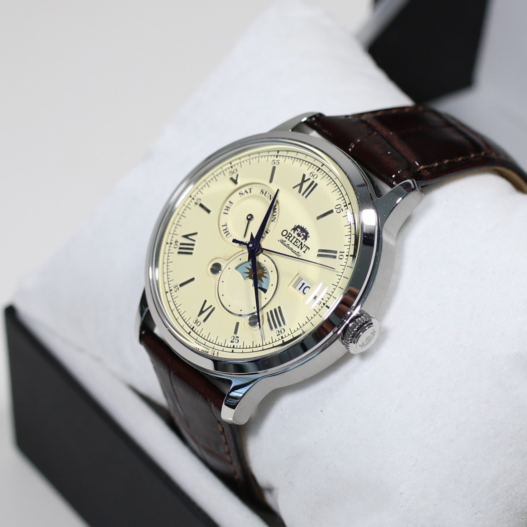 Orient Automatic Sun and Moon Beige Dial Men's Watch RA-AK0803Y