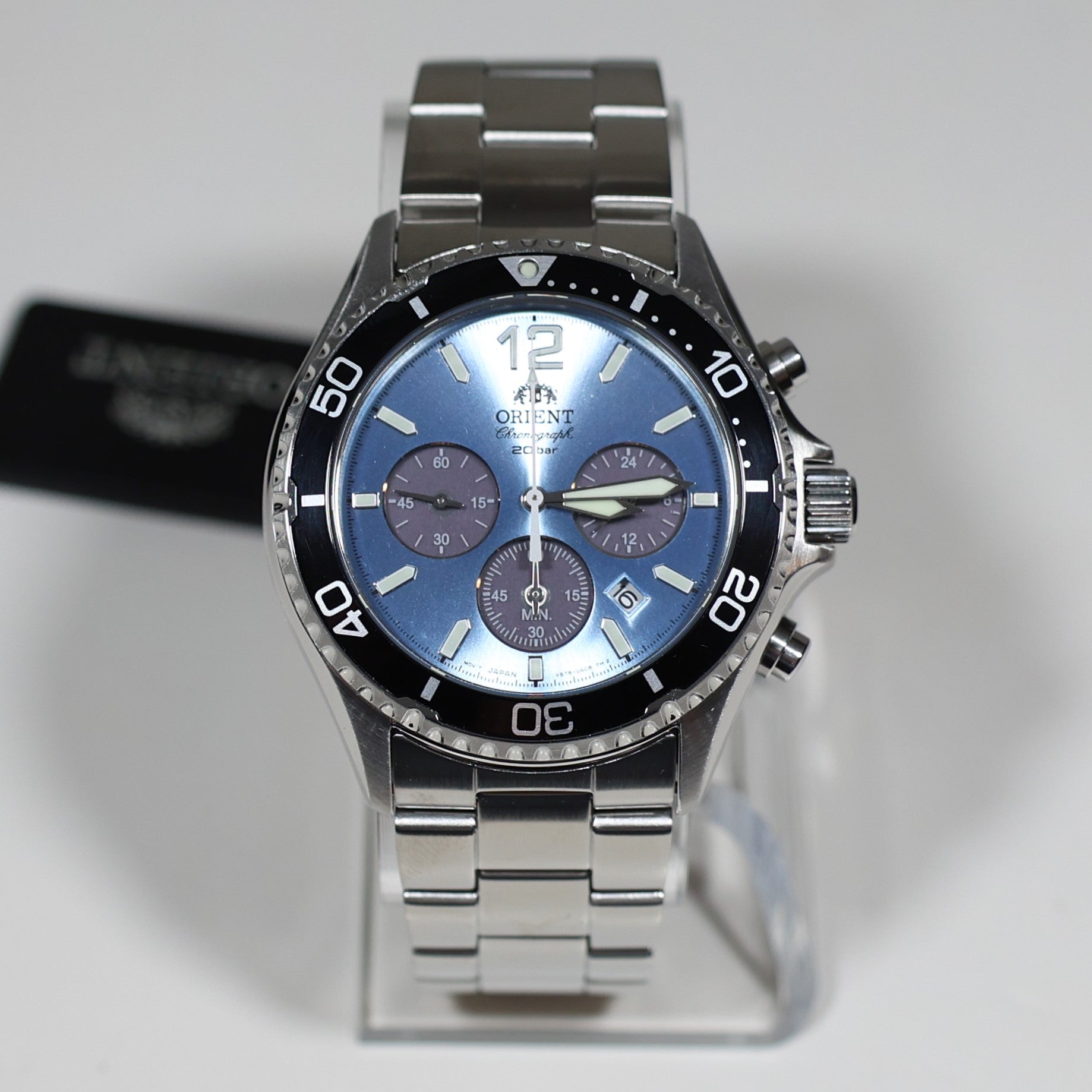 Orient Sports Mako Solar Blue Dial Men's Stainless Steel Watch RA-TX0206L10B