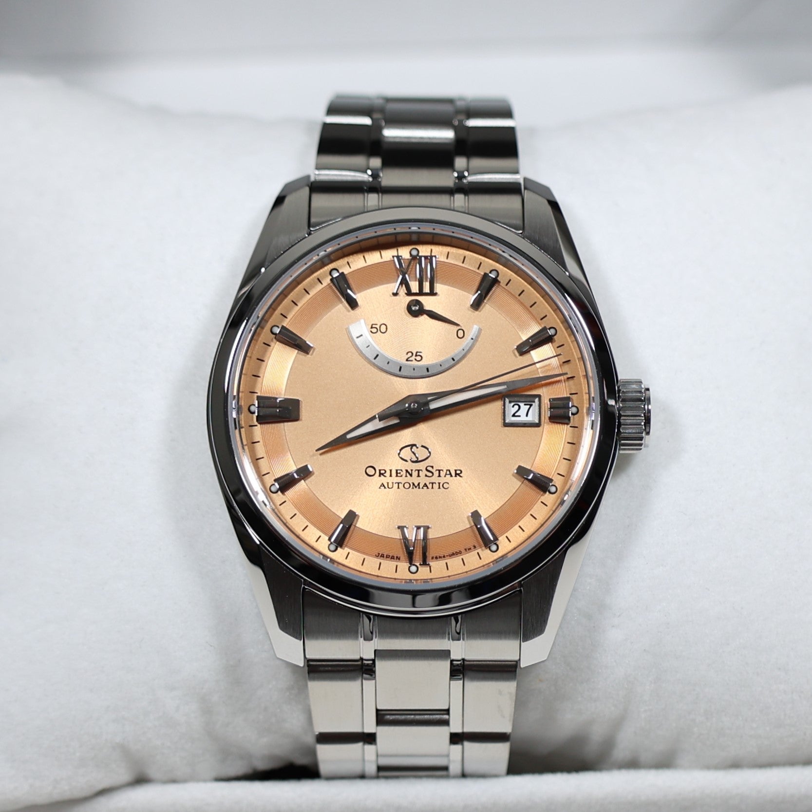 Orient Star Automatic Salmon Dial Stainless Steel Men's Watch RE-AU0108G00B