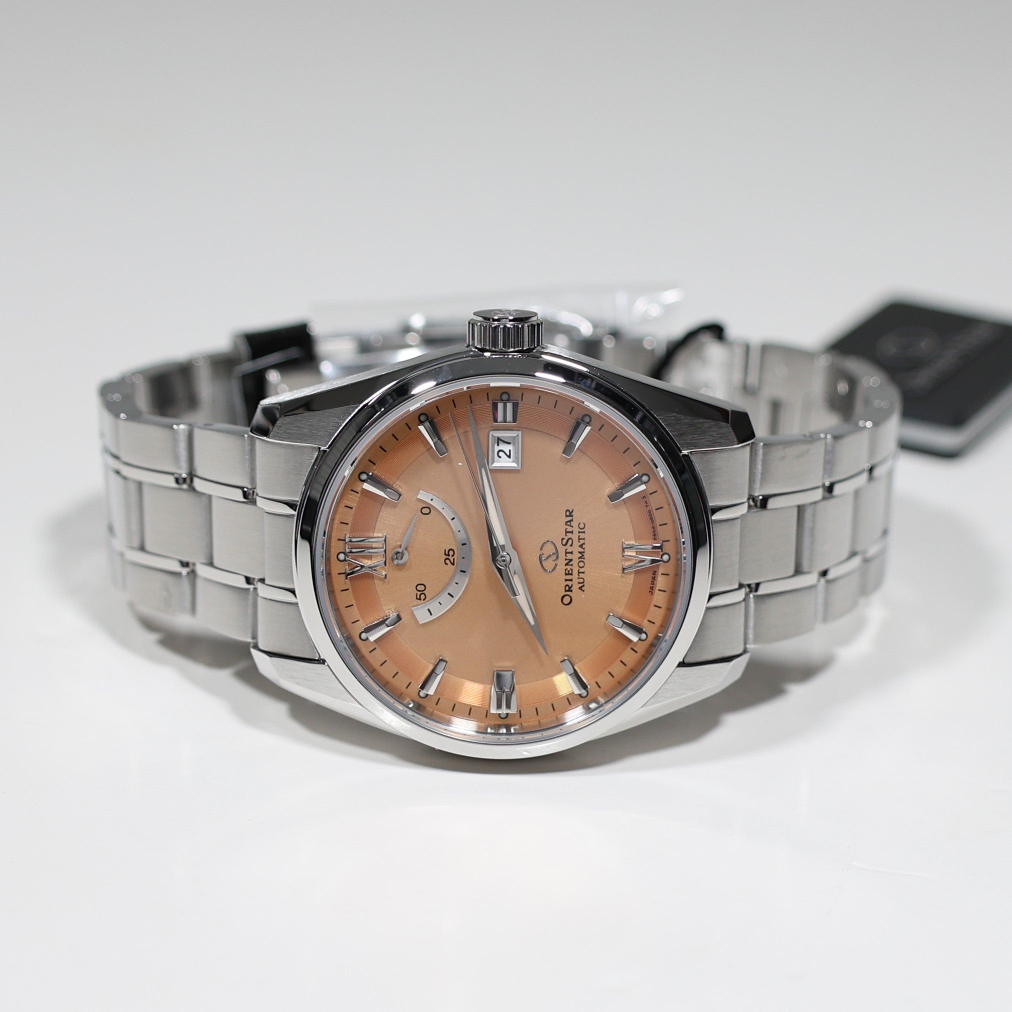 Orient Star Automatic Salmon Dial Stainless Steel Men's Watch RE-AU0108G00B