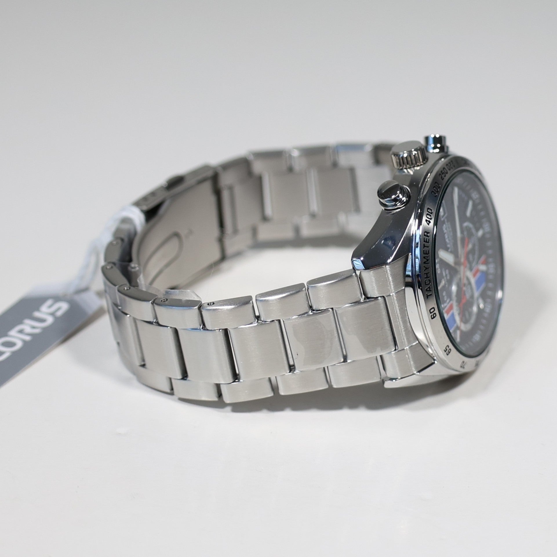 Lorus Stainless Steel Blue Dial Chronograph Men's Sports Watch RM393JX9