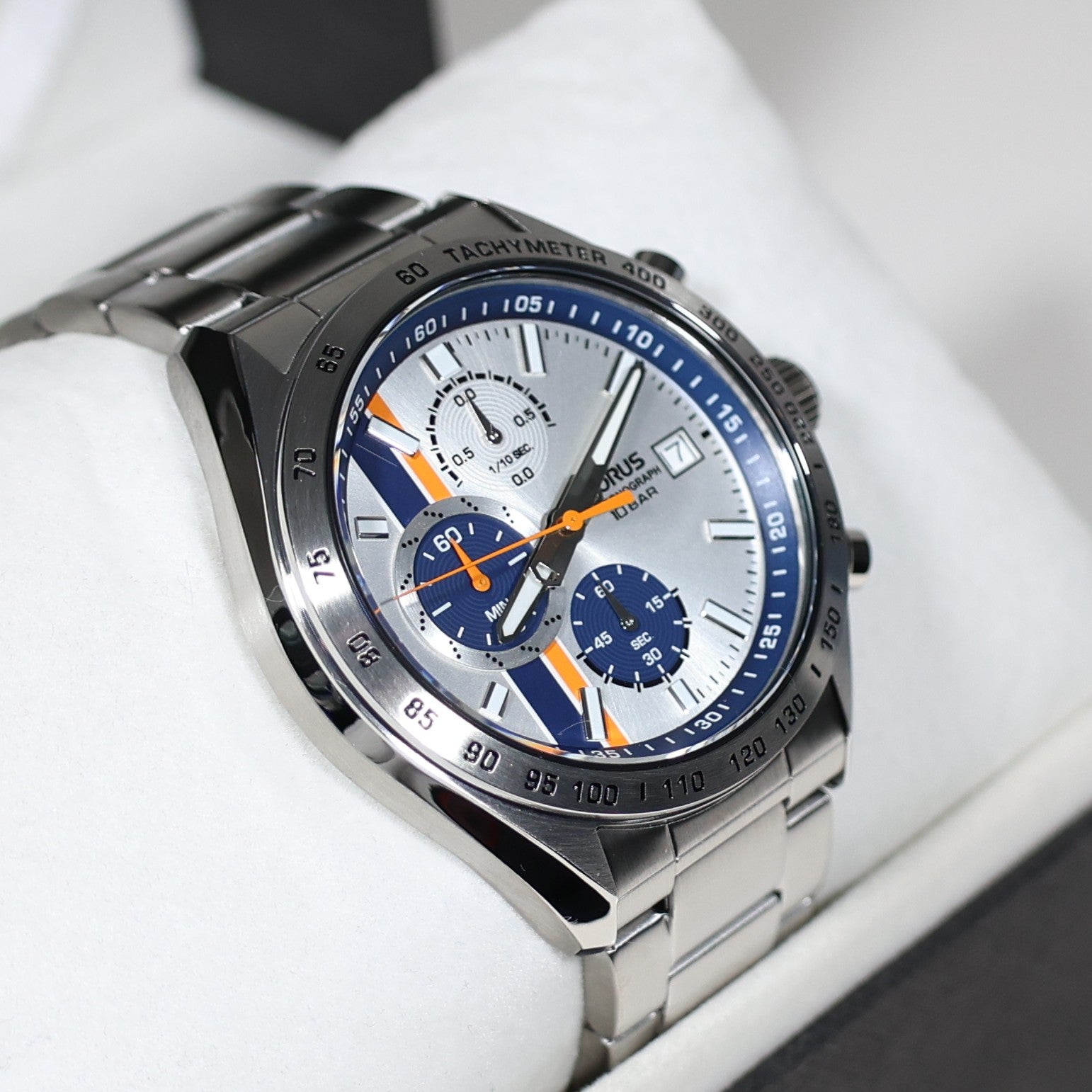 Lorus Stainless Steel Silver Dial Chronograph Men's Sports Watch RM399JX9
