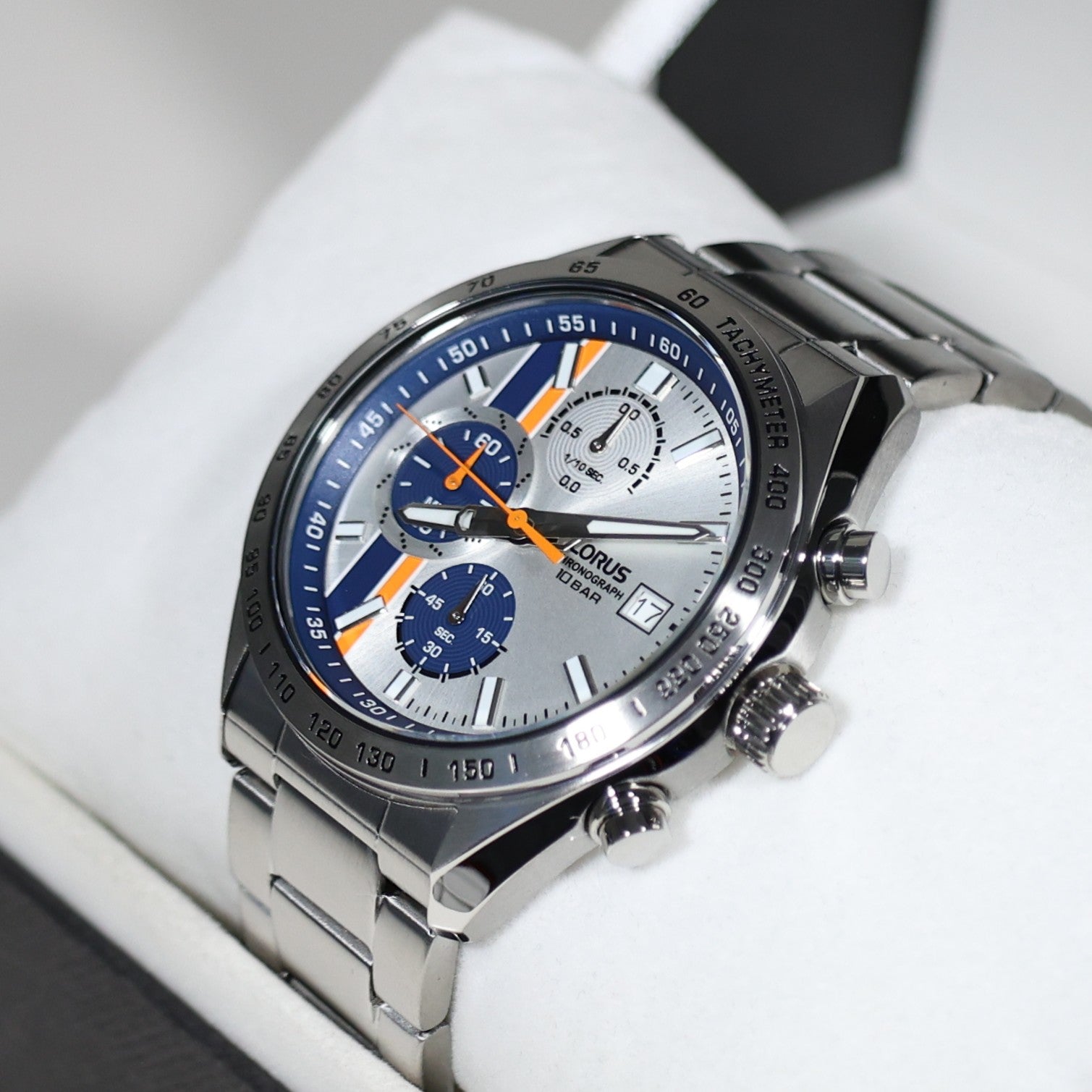 Lorus Stainless Steel Silver Dial Chronograph Men's Sports Watch RM399JX9