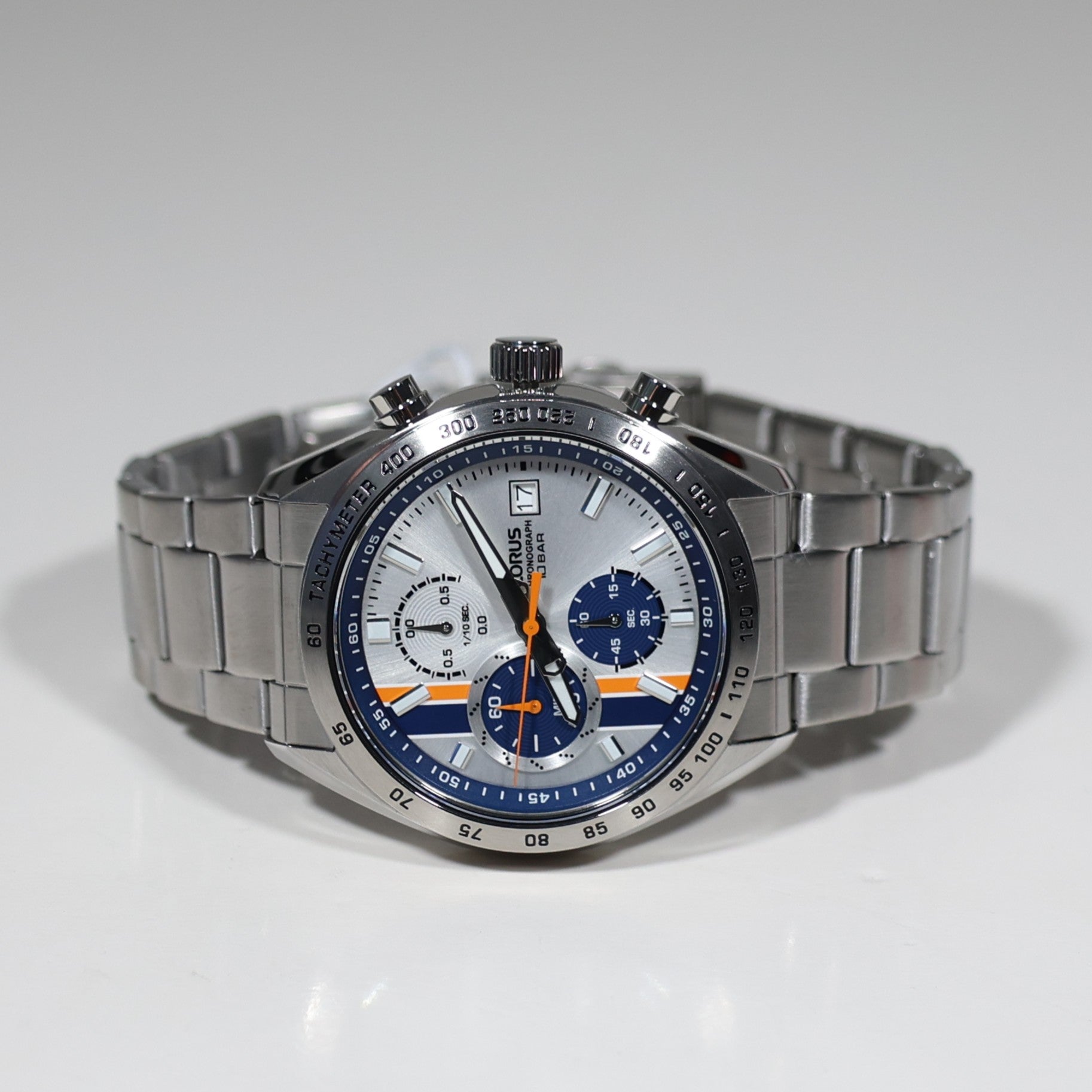 Lorus Stainless Steel Silver Dial Chronograph Men's Sports Watch RM399JX9