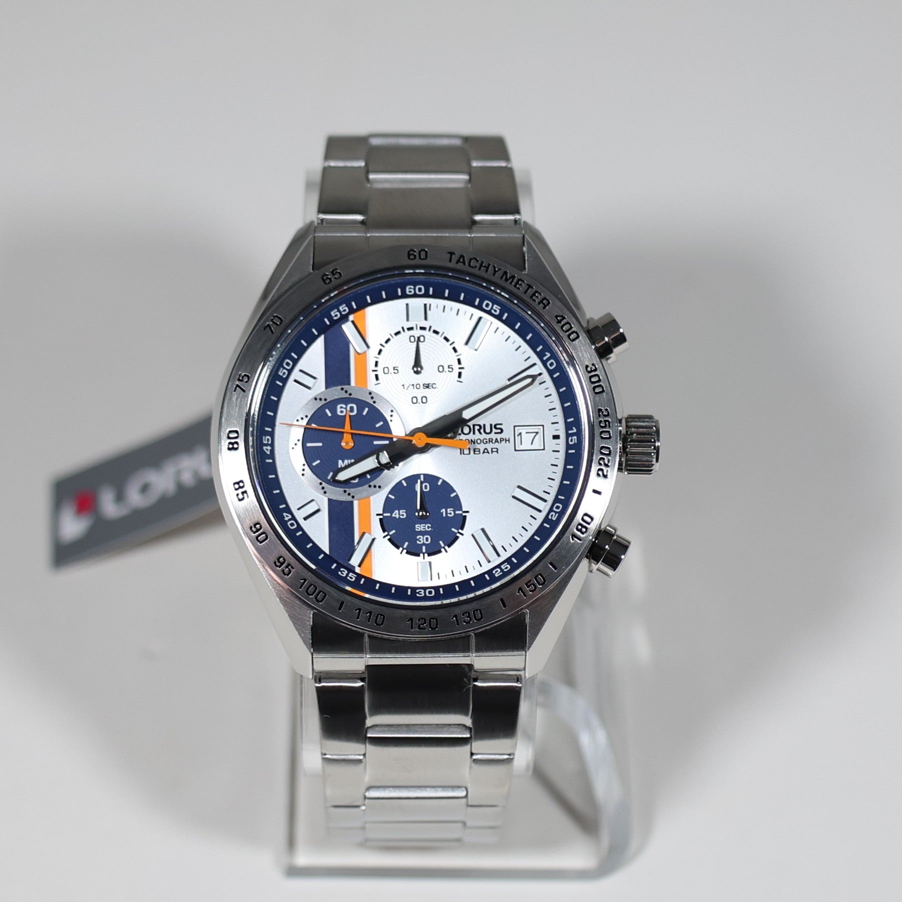 Lorus Stainless Steel Silver Dial Chronograph Men's Sports Watch RM399JX9