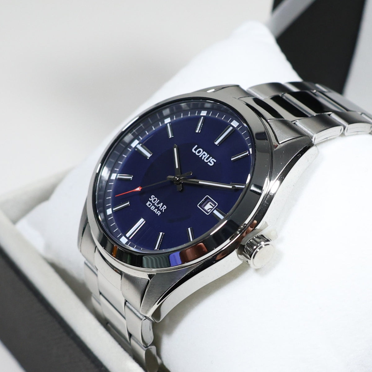 Lorus Stainless Steel Men's Blue Dial Solar Dress Watch RX329AX9 - Chronobuy