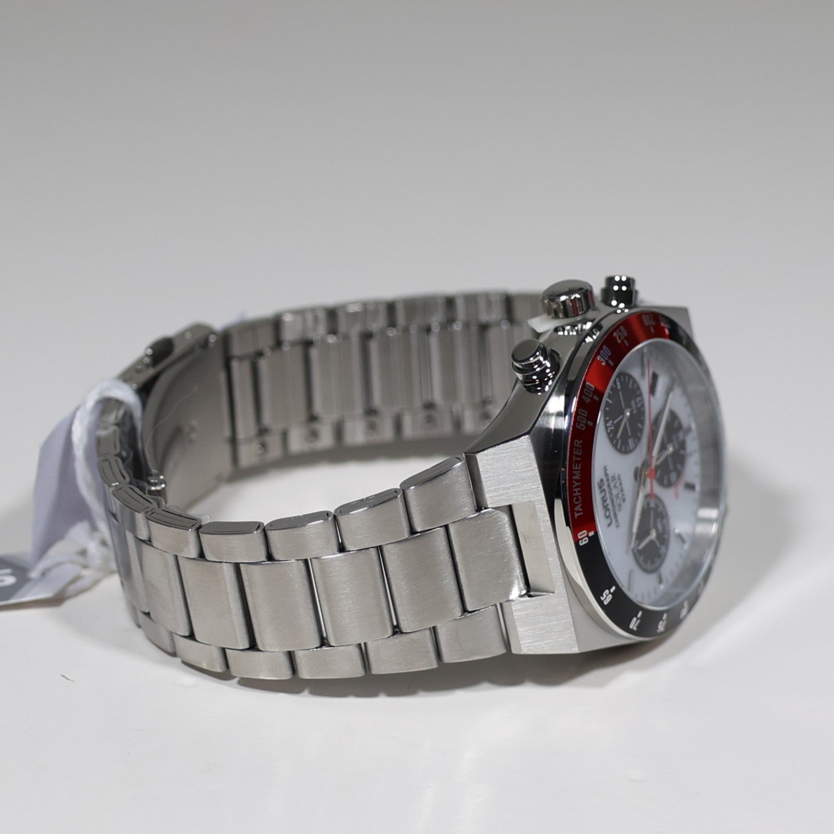 Lorus Stainless Steel Solar White Dial Chronograph Men's Watch RZ527AX9