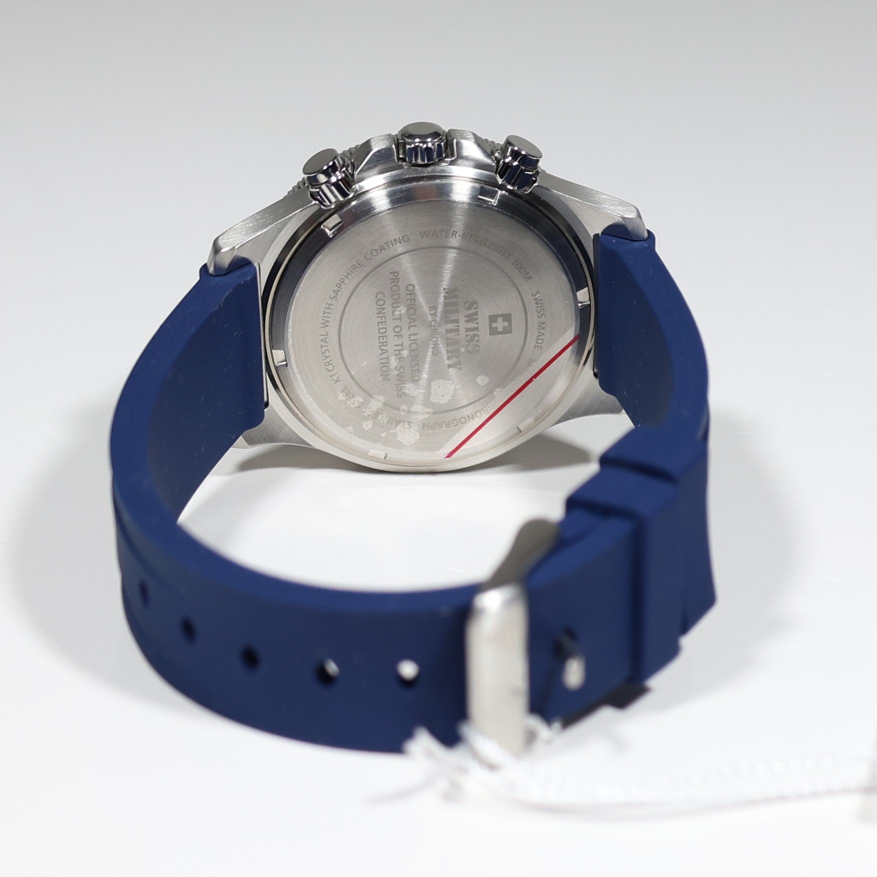 Swiss Military Blue Dial Men's Stainless Steel Chronograph Watch SM34067.08