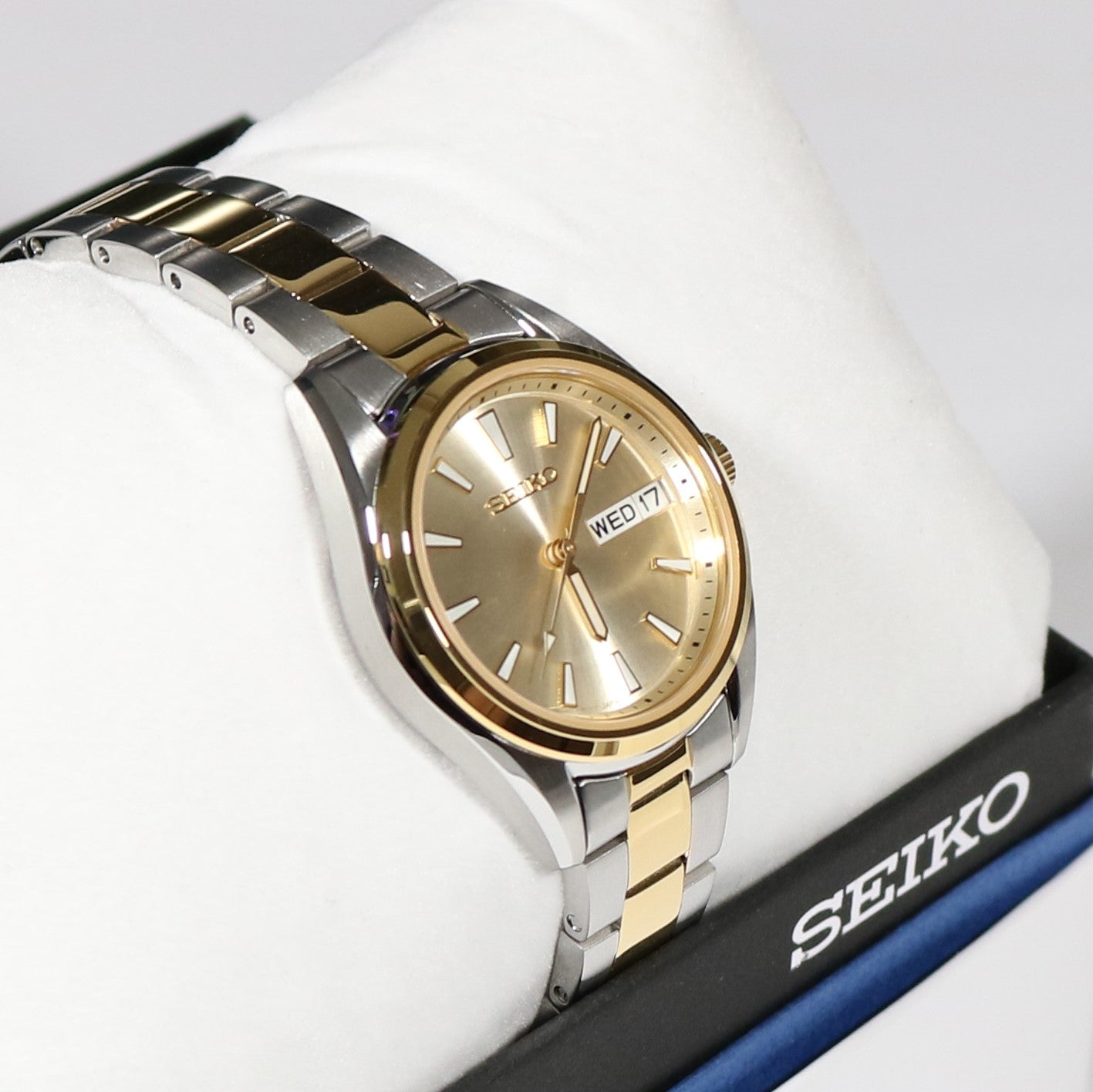 Seiko Neo Classic Yellow Gold Two Tone Women's Dress Watch SUR354P1 Chronobuy Seiko Neo Classic Yellow Gold Two Tone Women's Dress Watch SUR354P1 Chronobuy