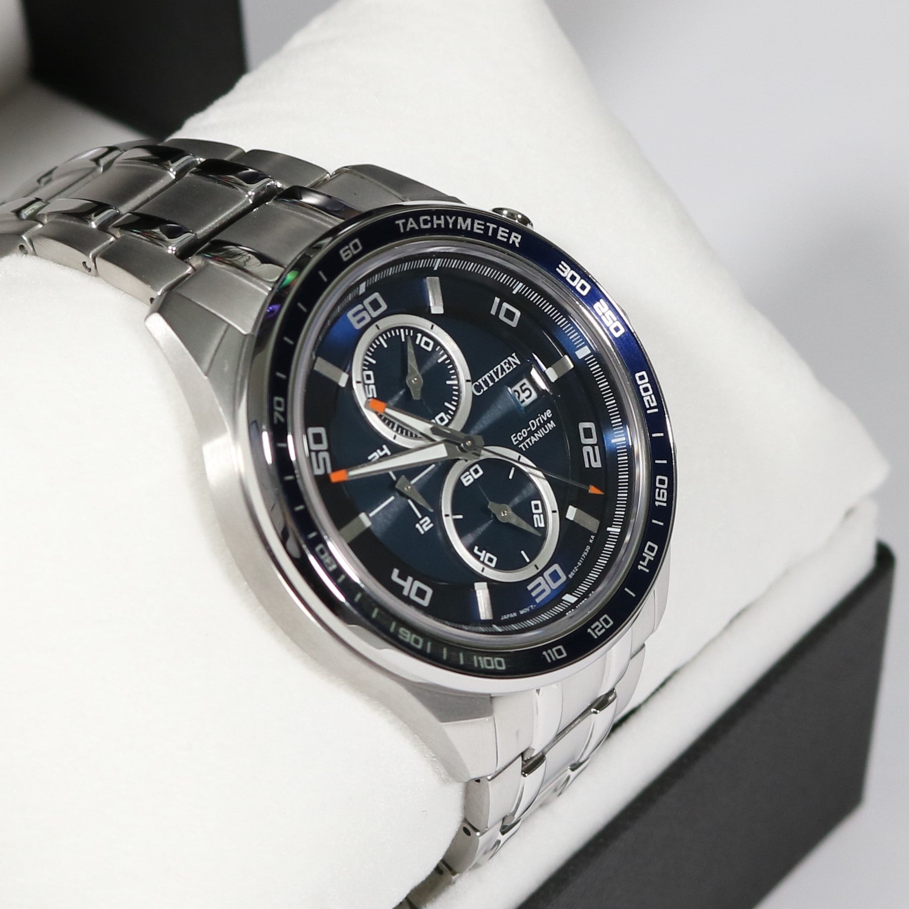 Citizen Eco-Drive Men's Super Titanium Blue Dial Chronograph Watch