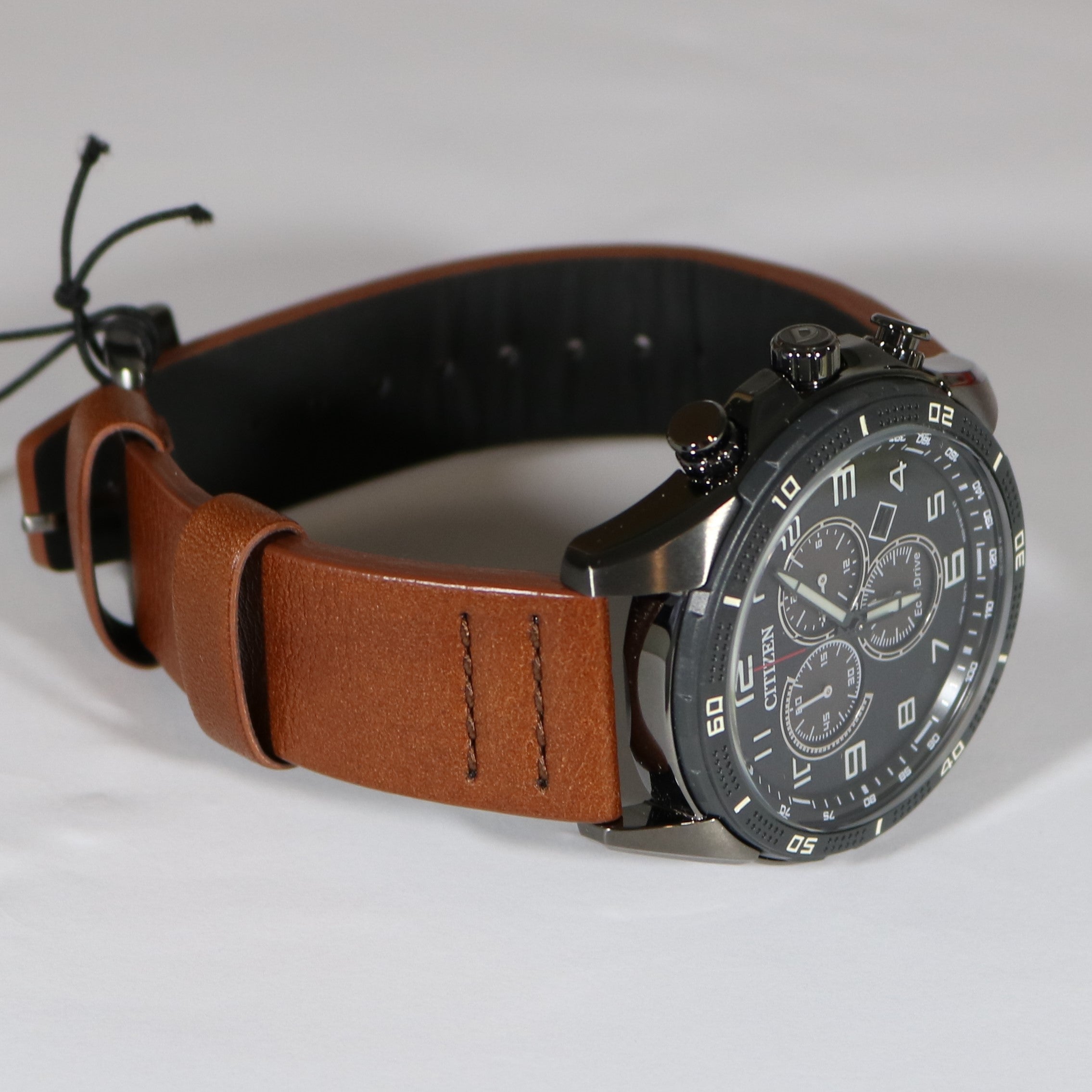 Citizen Black AR Stainless Steel Eco Drive Chronograph Watch AT2447-01E - Chronobuy