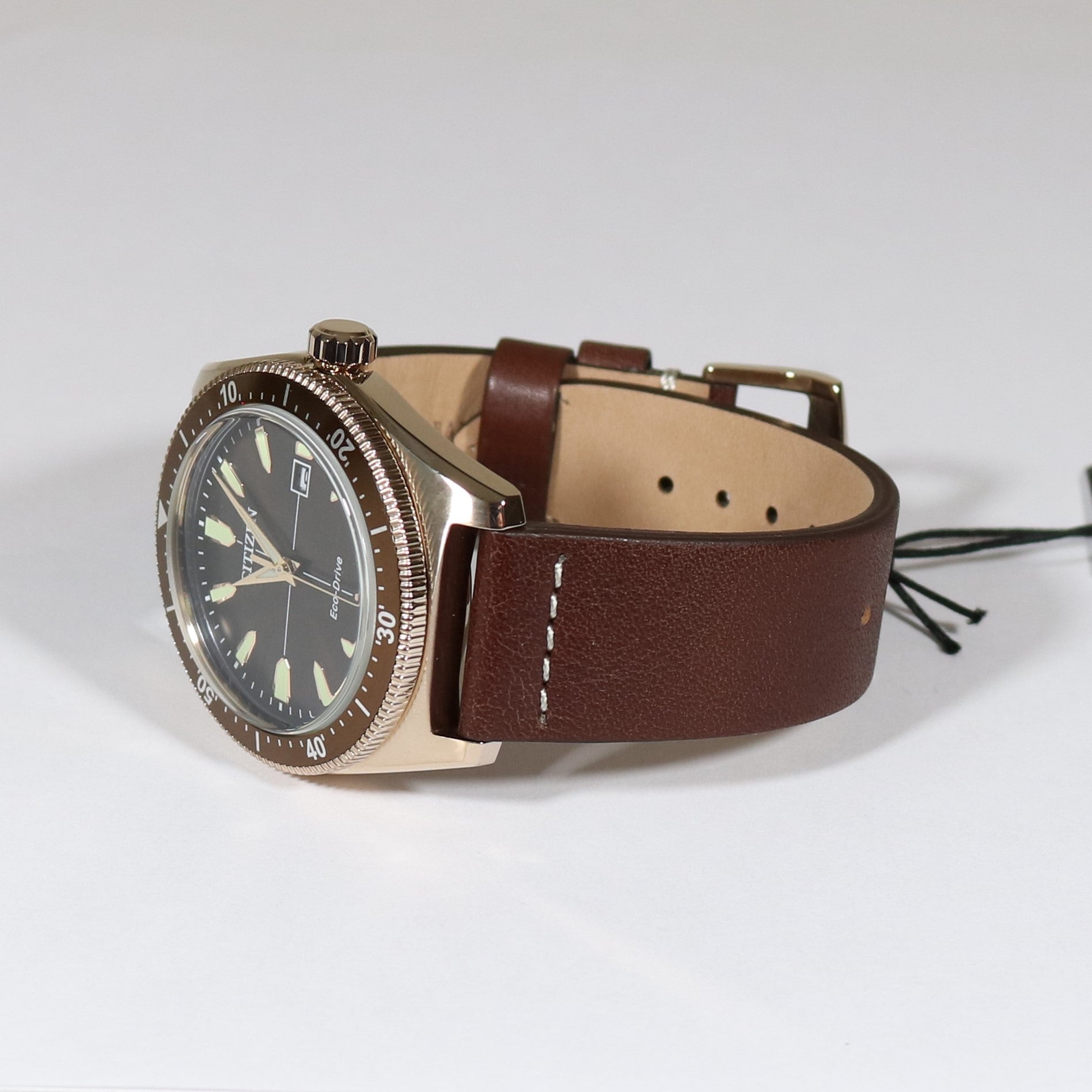 Citizen Eco Drive Brycen Brown Dial Leather Strap Men's Watch AW1593-06X