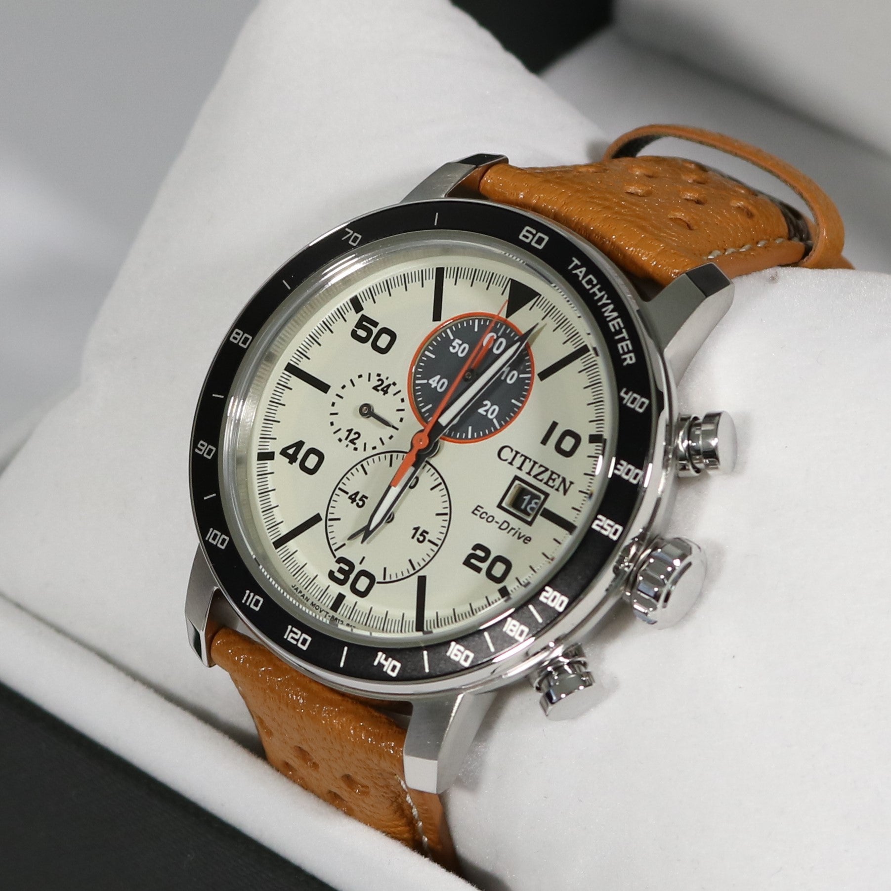 Citizen Brycen Ivory Dial Leather Strap Men's Watch CA0641-16X - Chronobuy