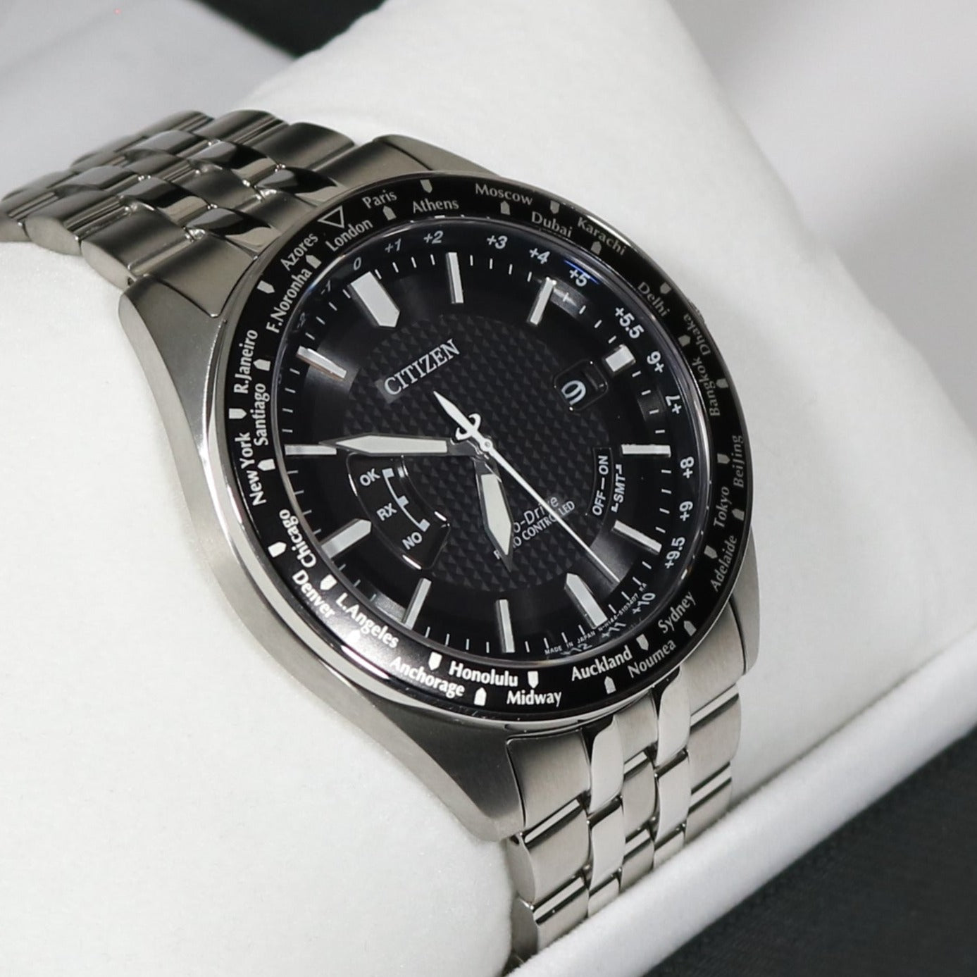 Citizen Eco-Drive Radio Controlled Black Dial Stainless Steel