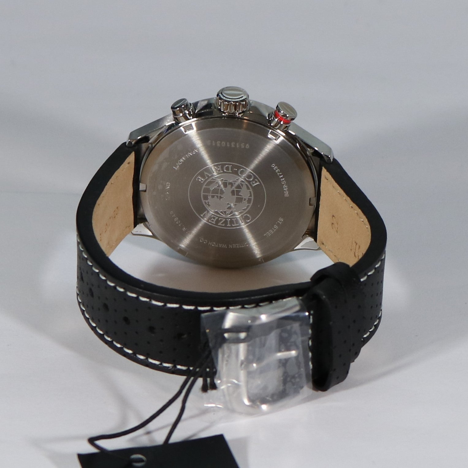 Citizen Eco Drive Black Dial Leather Strap Chronograph Watch CA7010-19E - Chronobuy