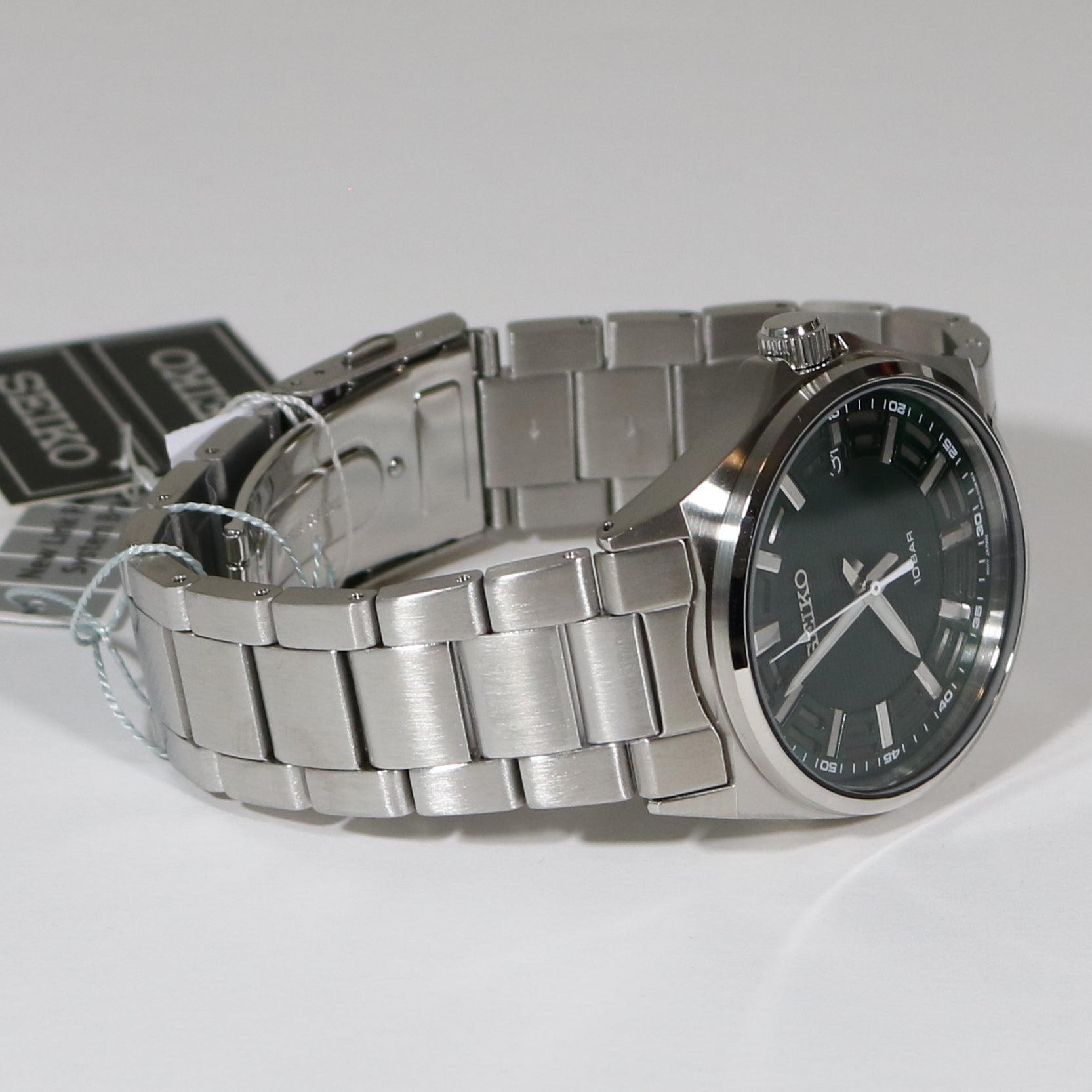 Seiko Quartz Green Dial Stainless Steel Men's Watch SUR503P1