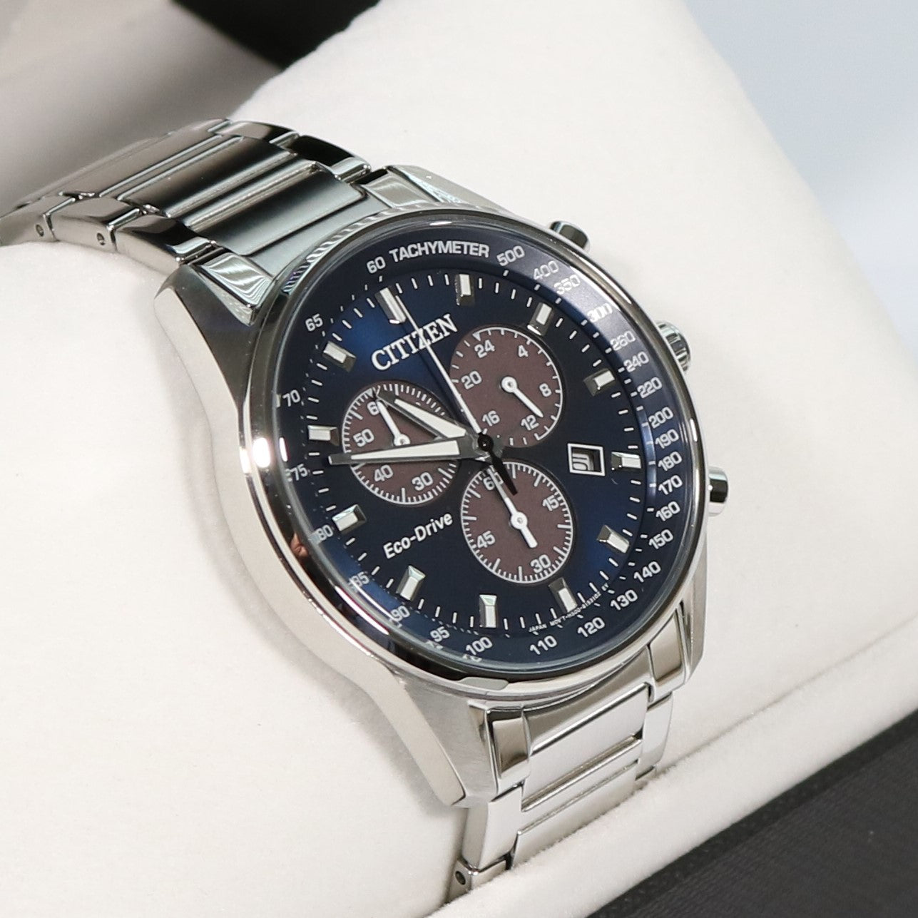 Citizen Eco-Drive Chronograph Blue Dial Stainless Steel Men's