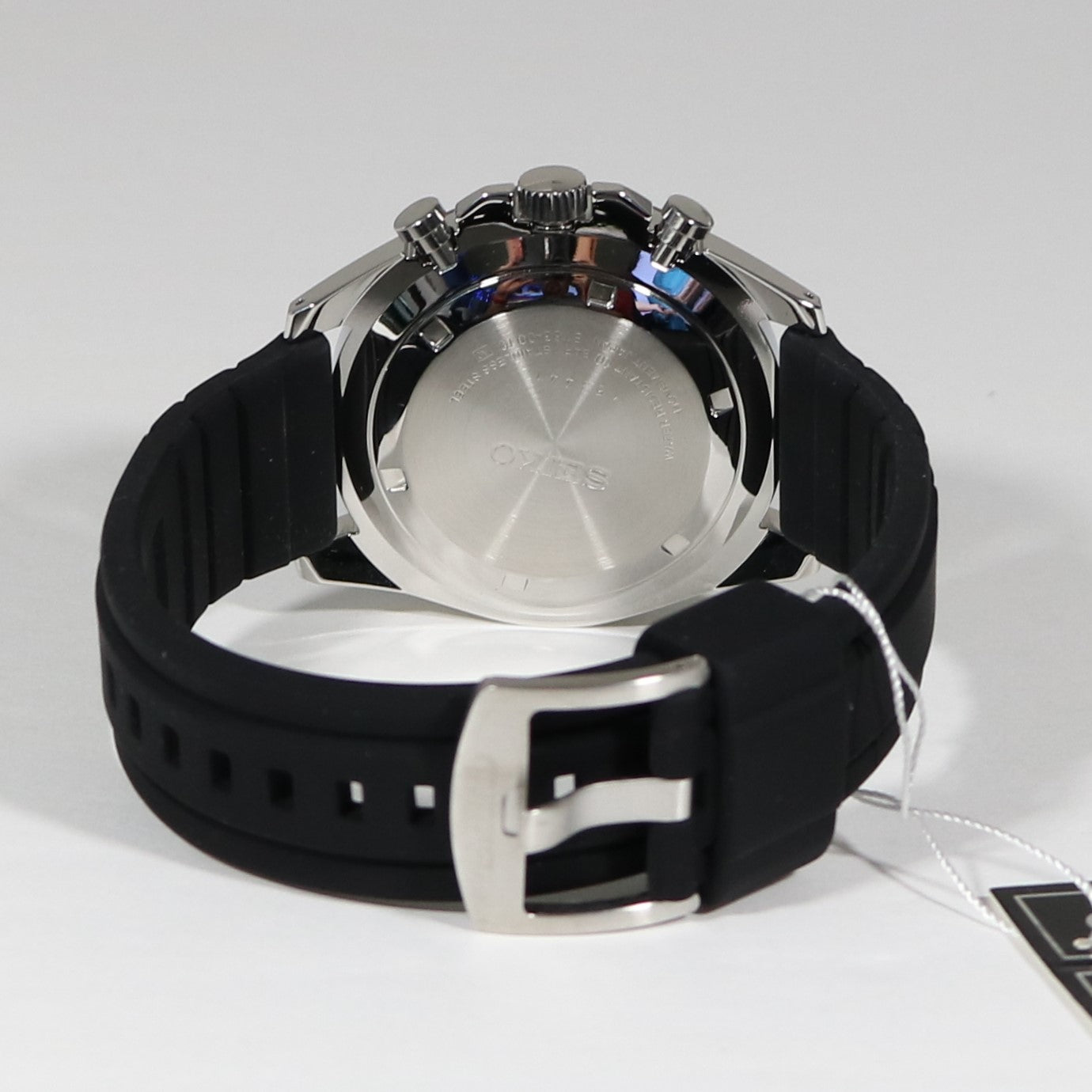 Seiko Quartz Men's Stainless Steel Black Rubber Strap Sports Watch SSB347P1