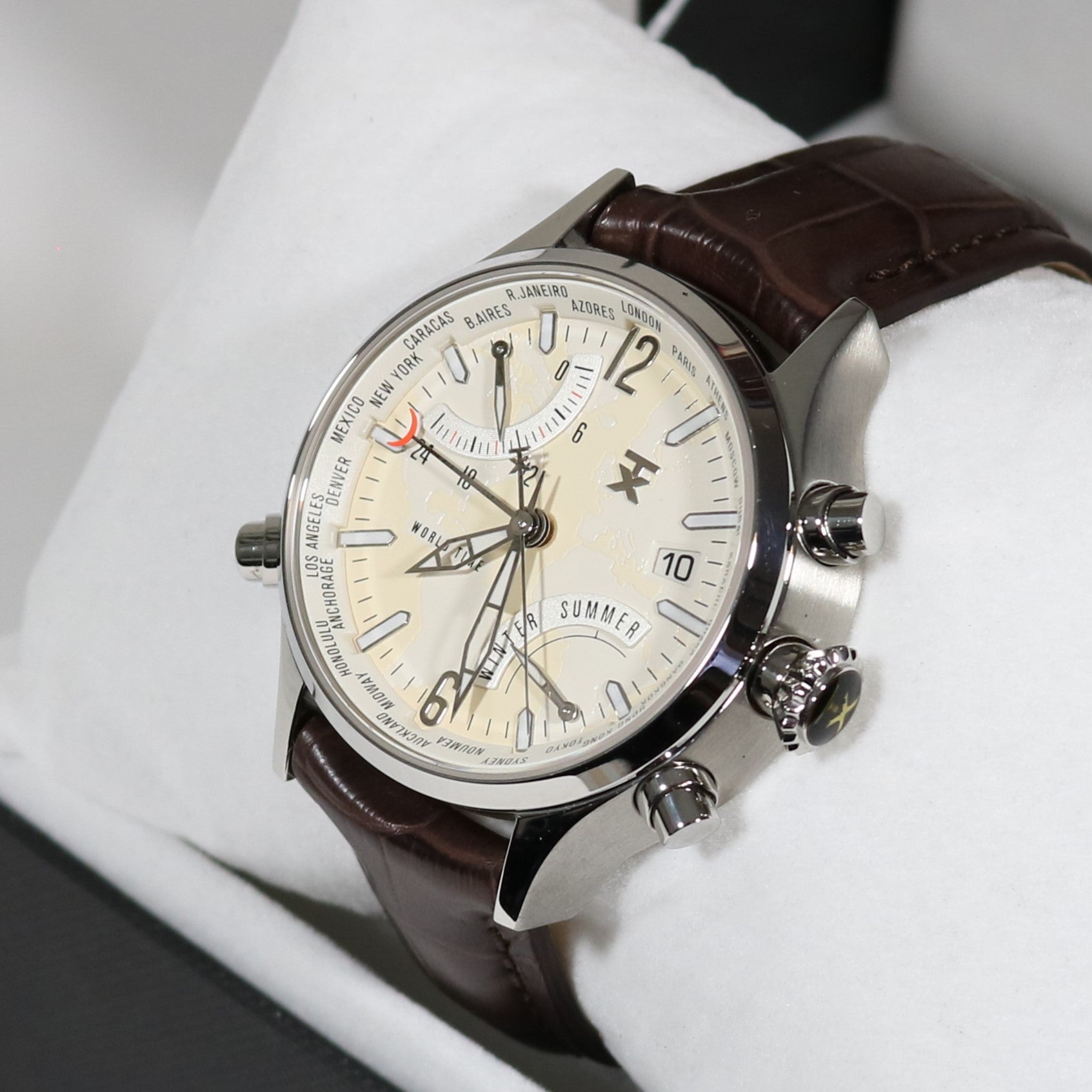 Tx Unisex T3C396 500 Series World Time Ivory Dial Watch T3C394