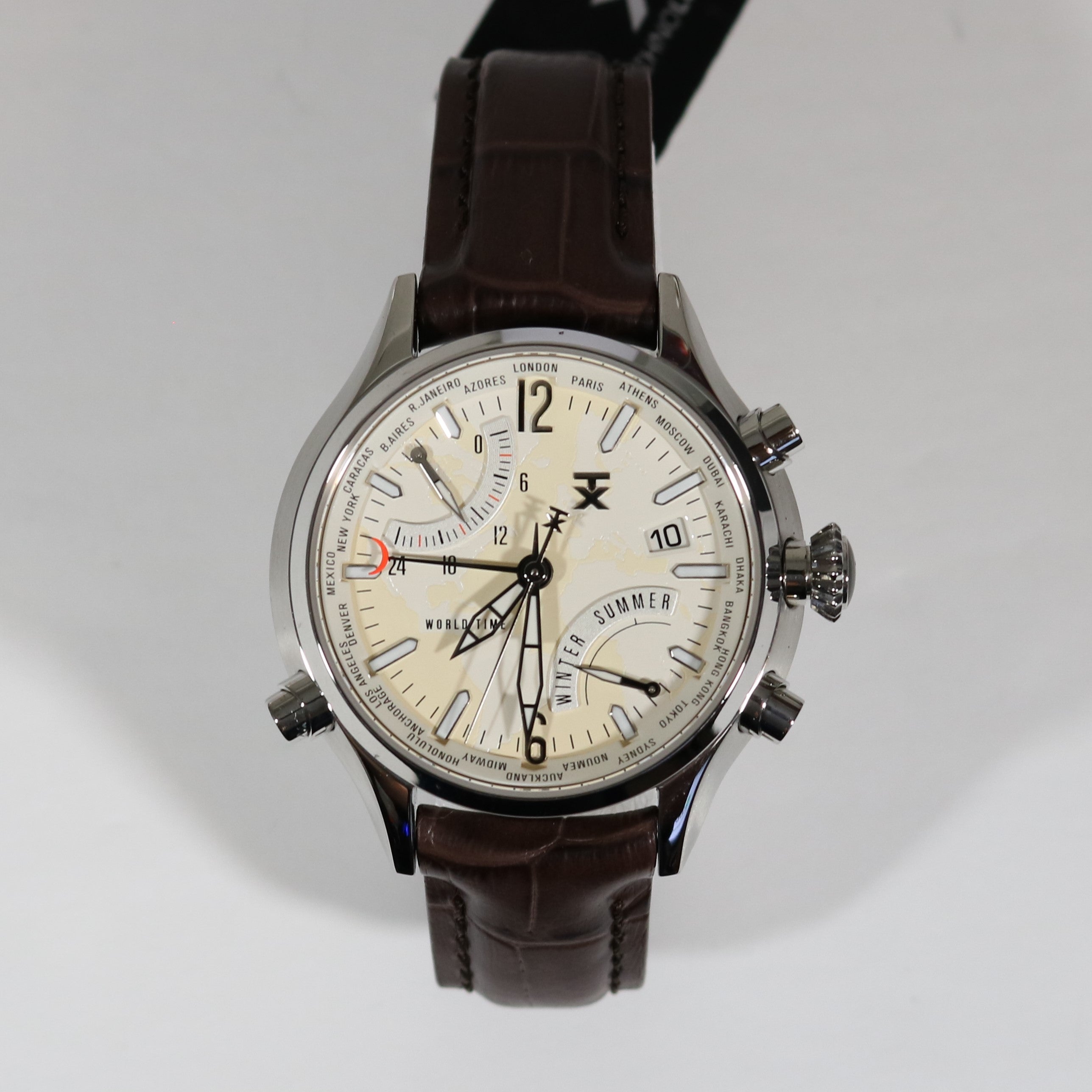 Tx Unisex T3C396 500 Series World Time Ivory Dial Watch T3C394