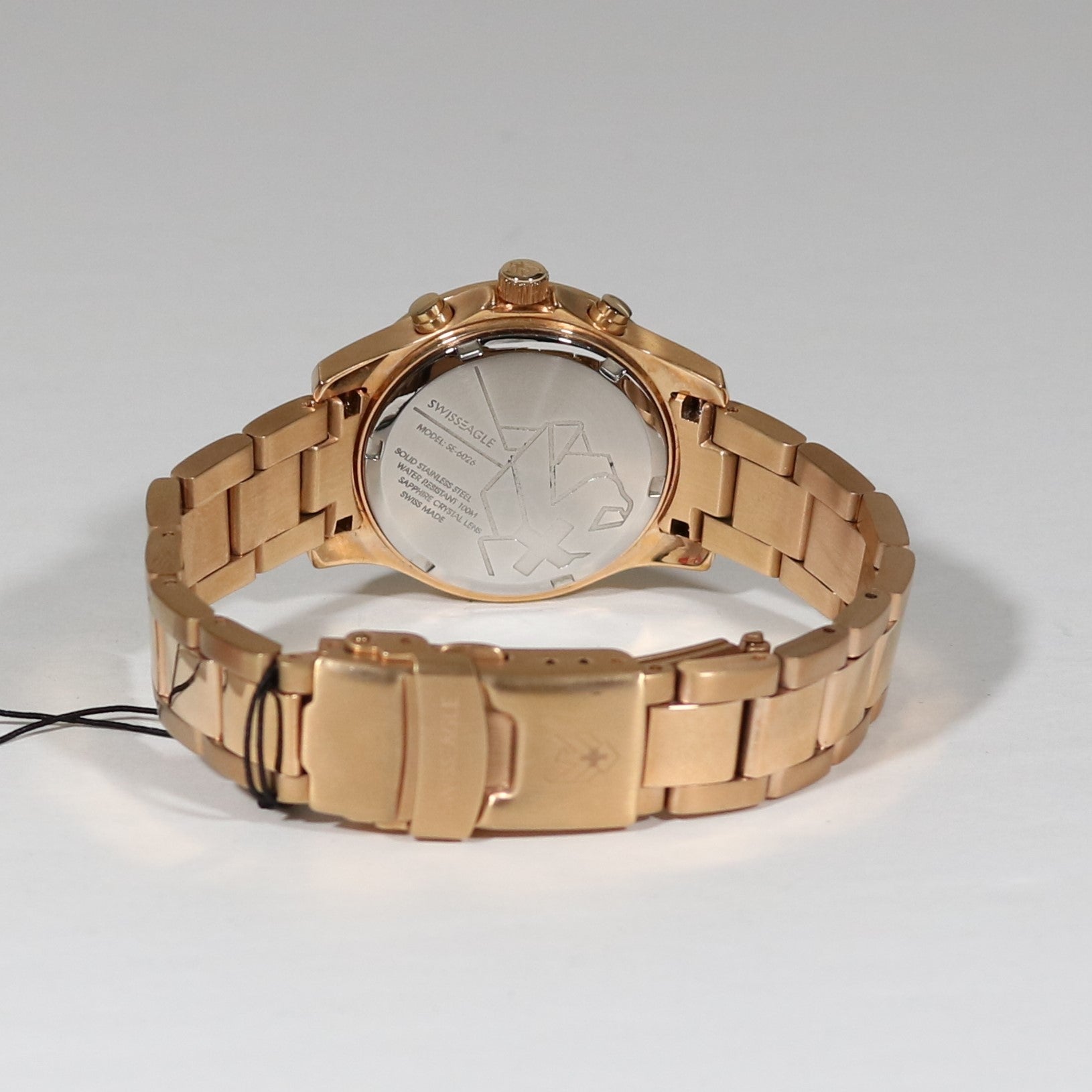 Swiss Eagle Talon Women's Rose Gold Tone Steel Sports Chronograph Watch SE-6026-55