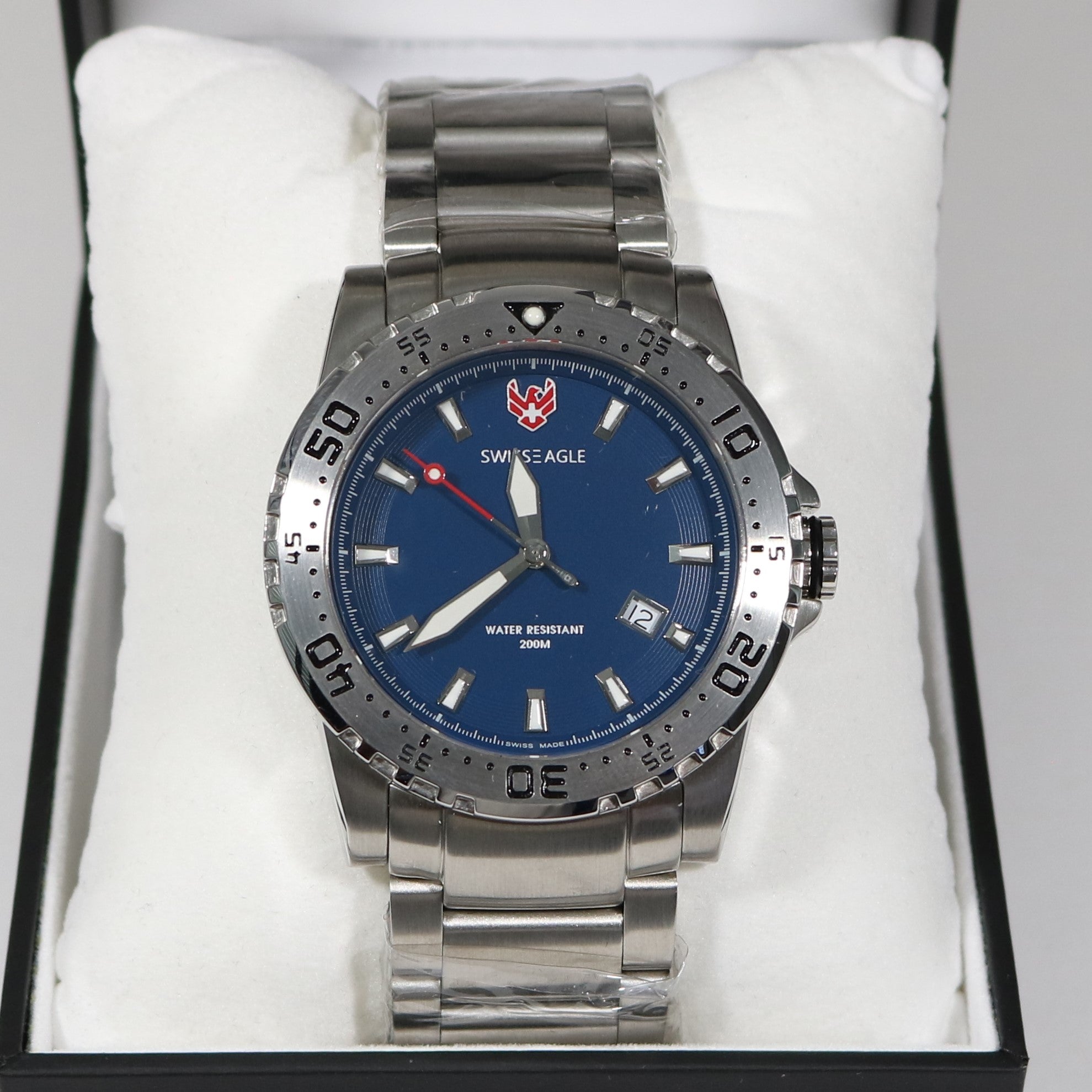Swiss Eagle Men's Stainless Steel Blue Dial Diver SE-9009-22