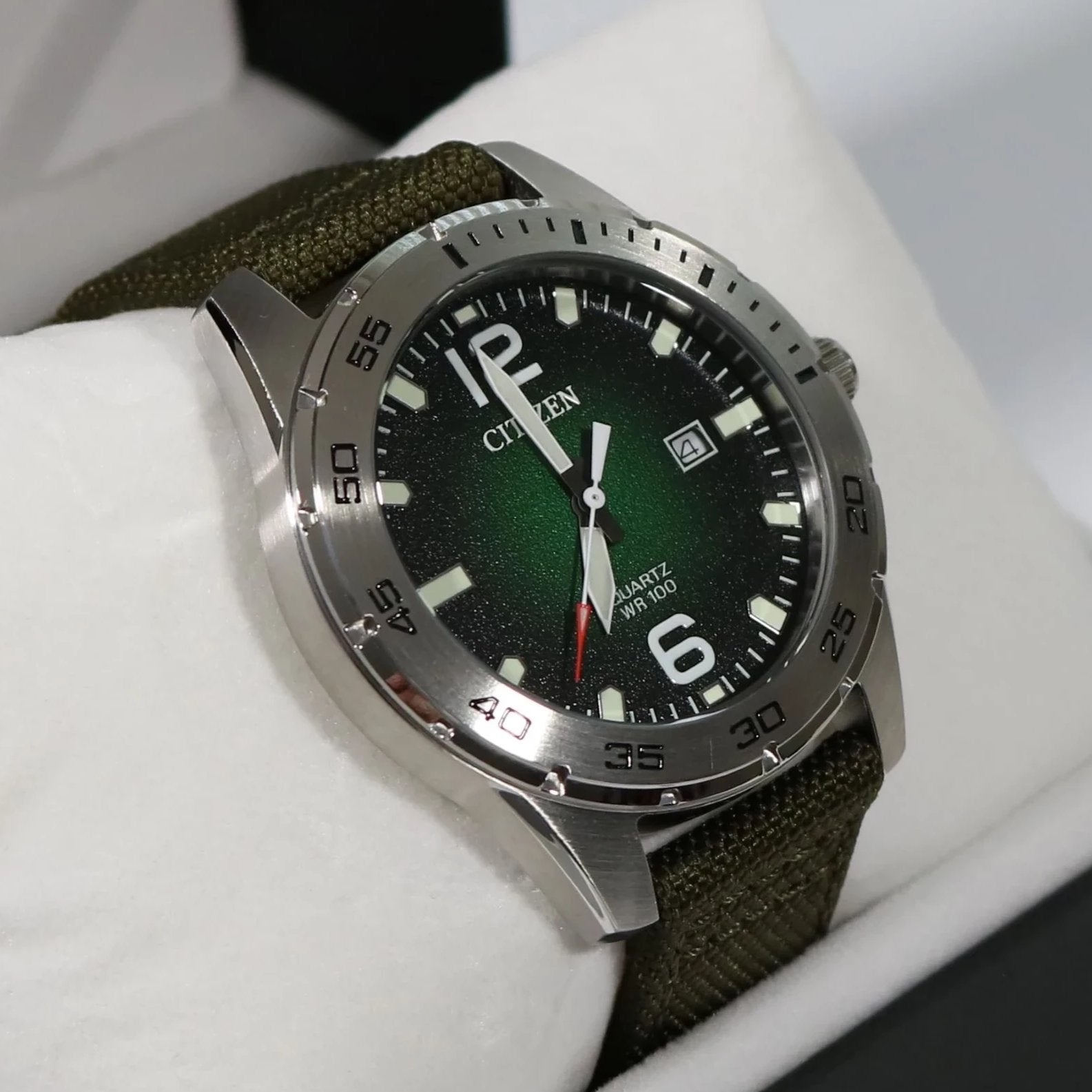 Citizen Men's Military Green Quartz Nylon Strap Day Watch BI1041