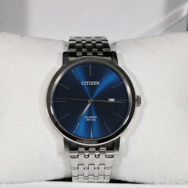 Citizen Quartz Blue Dial Classic Style Men\'s Stainless Steel Watch BI5070 -57L