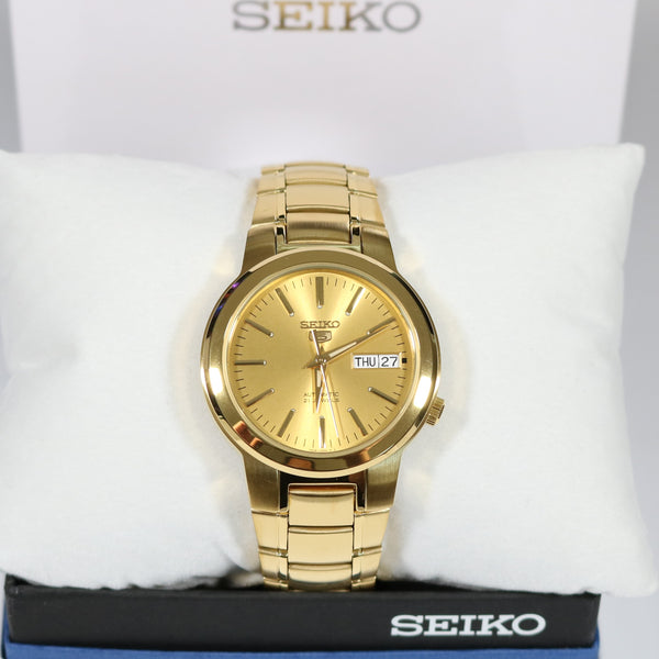 Seiko 5 Gold Automatic 21 Jewels Men's Stainless Watch SNKA10K1 – Chronobuy