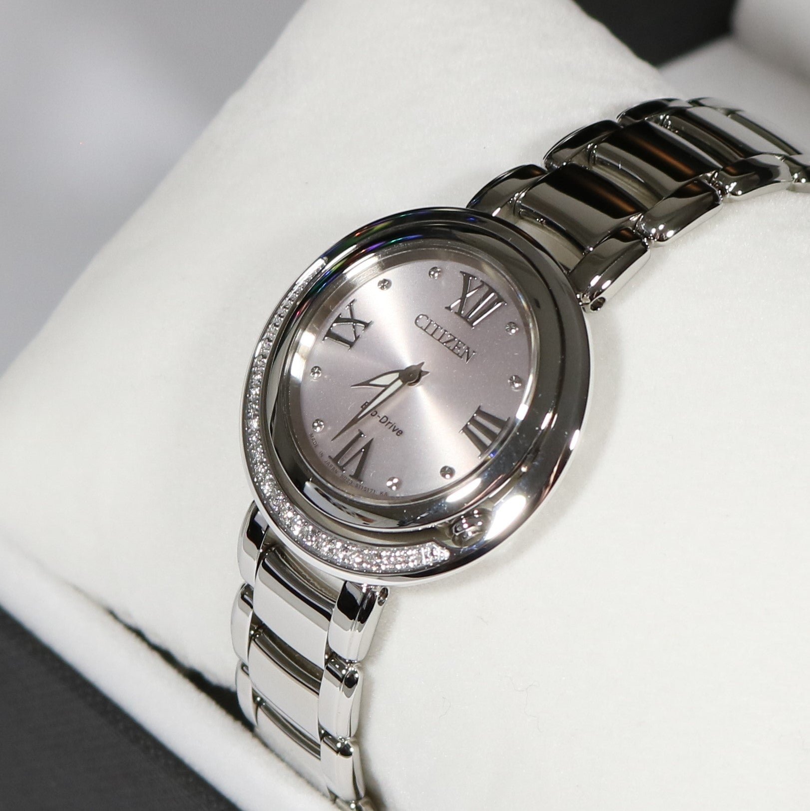 Citizen Eco-Drive Diamond Bezel Stainless Steel Women's Watch EX1120-53X