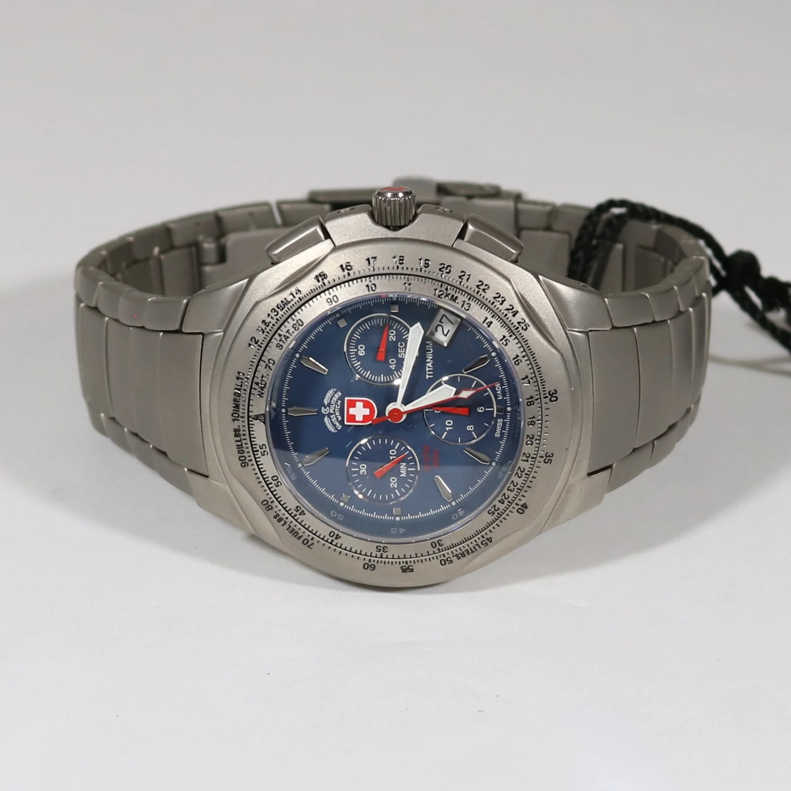 Swiss Military CX Paratrooper Titanium Blue Dial Men's Chronograph Watch SM1837