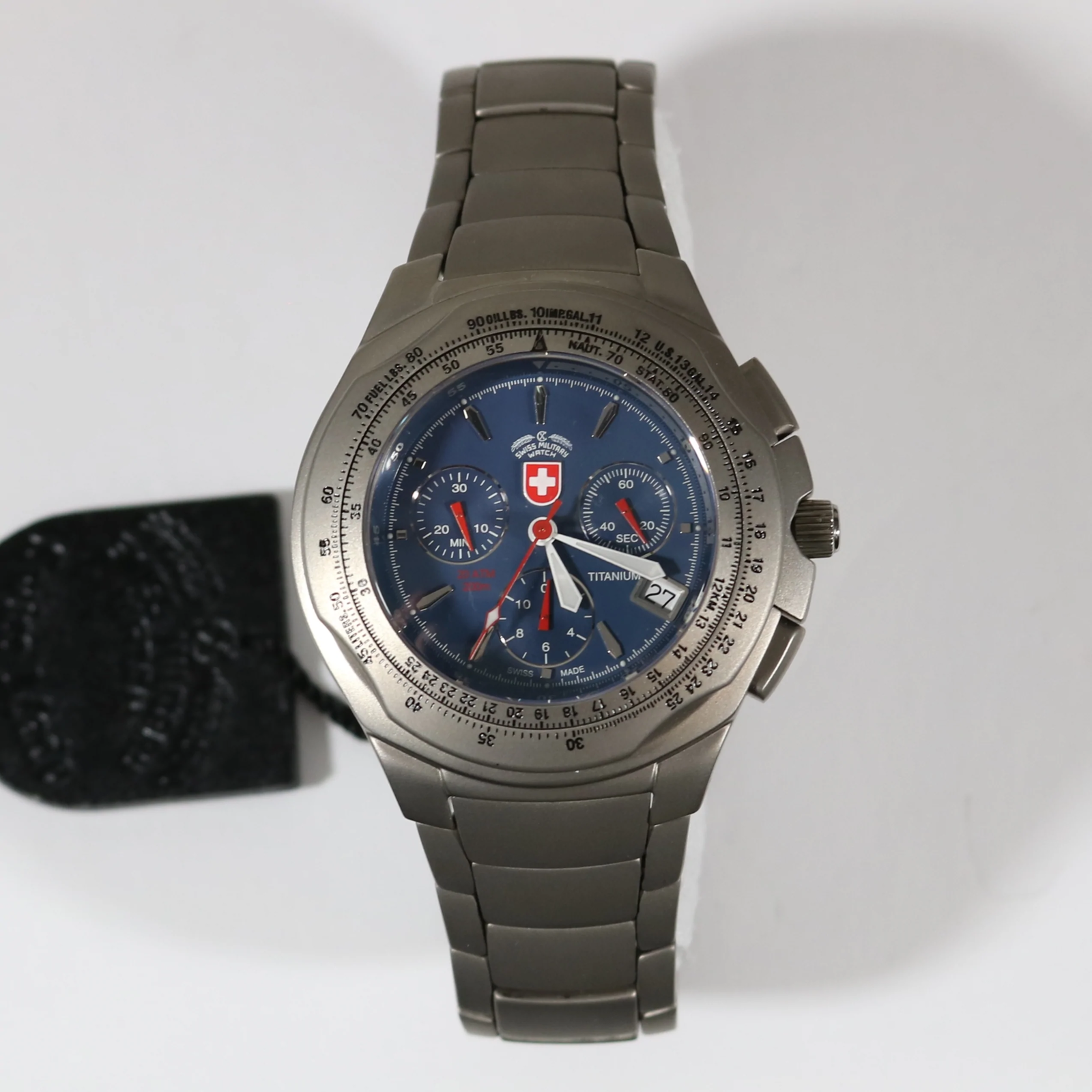 Swiss Military CX Paratrooper Titanium Blue Dial Men's Chronograph Watch SM1837