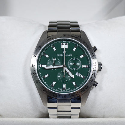 Claude Bernard Men's Green Dial Stainless Steel Chronograph Watch 10247-3M-VIN