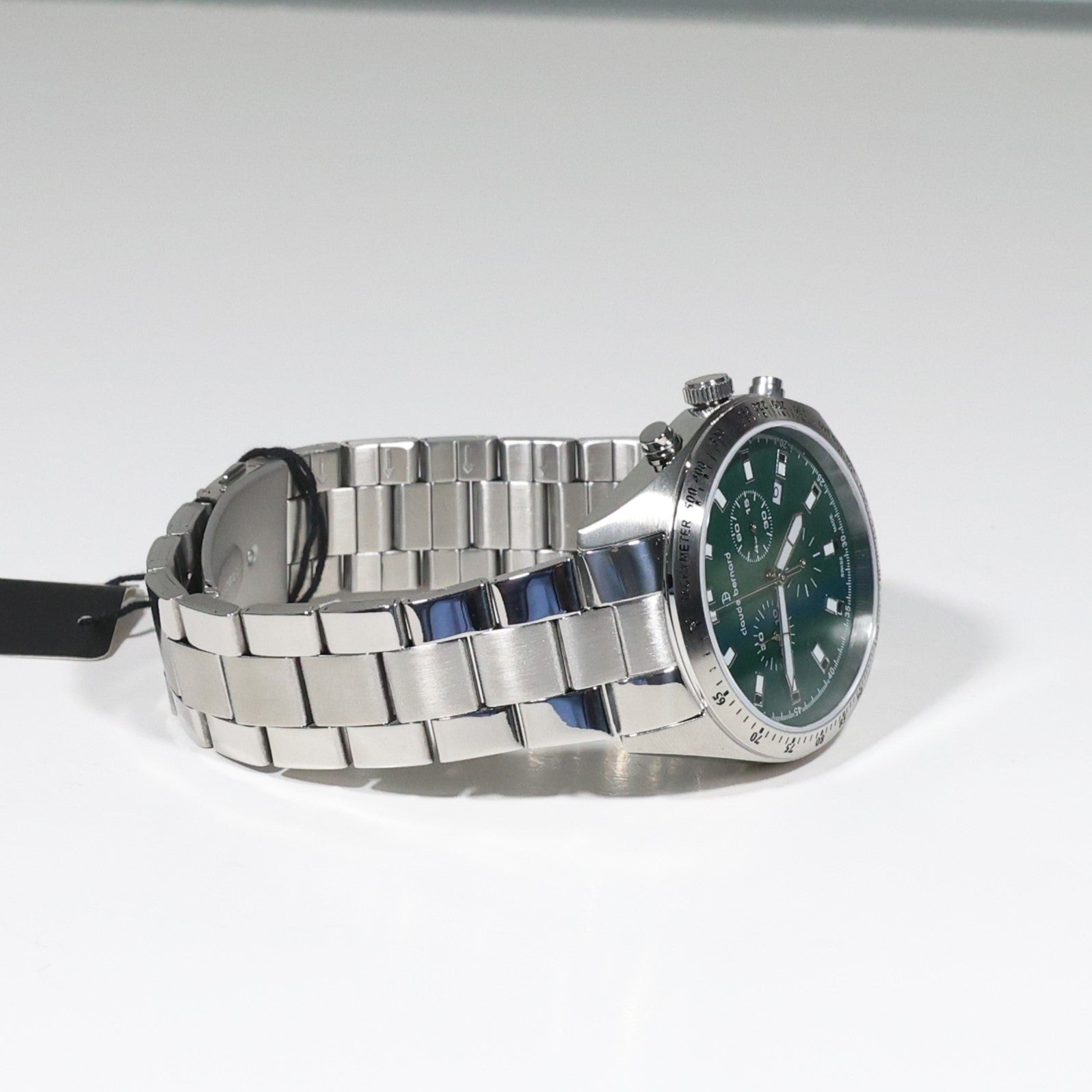 Claude Bernard Men's Green Dial Stainless Steel Chronograph Watch 10247-3M-VIN