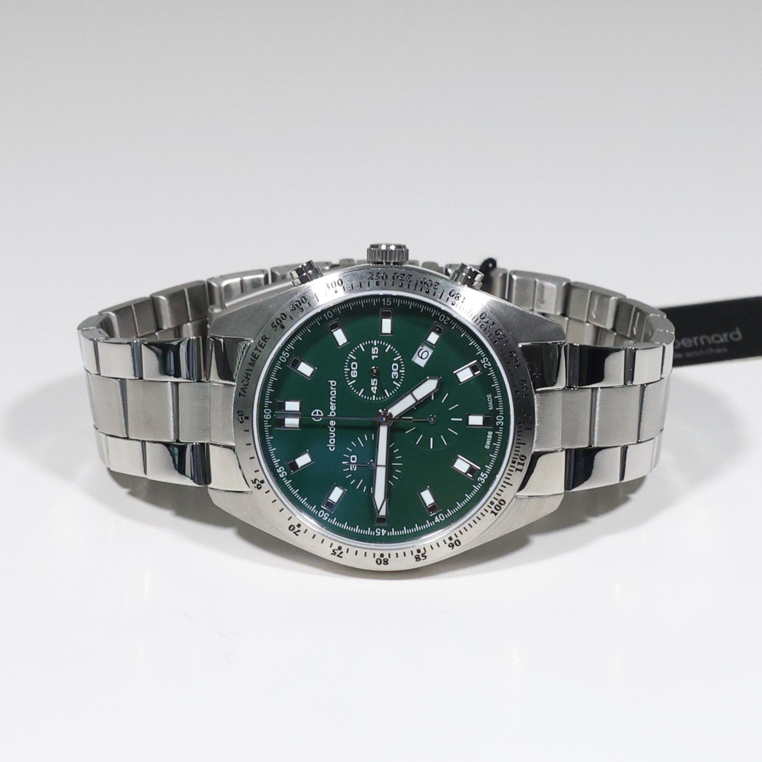 Claude Bernard Men's Green Dial Stainless Steel Chronograph Watch 10247-3M-VIN