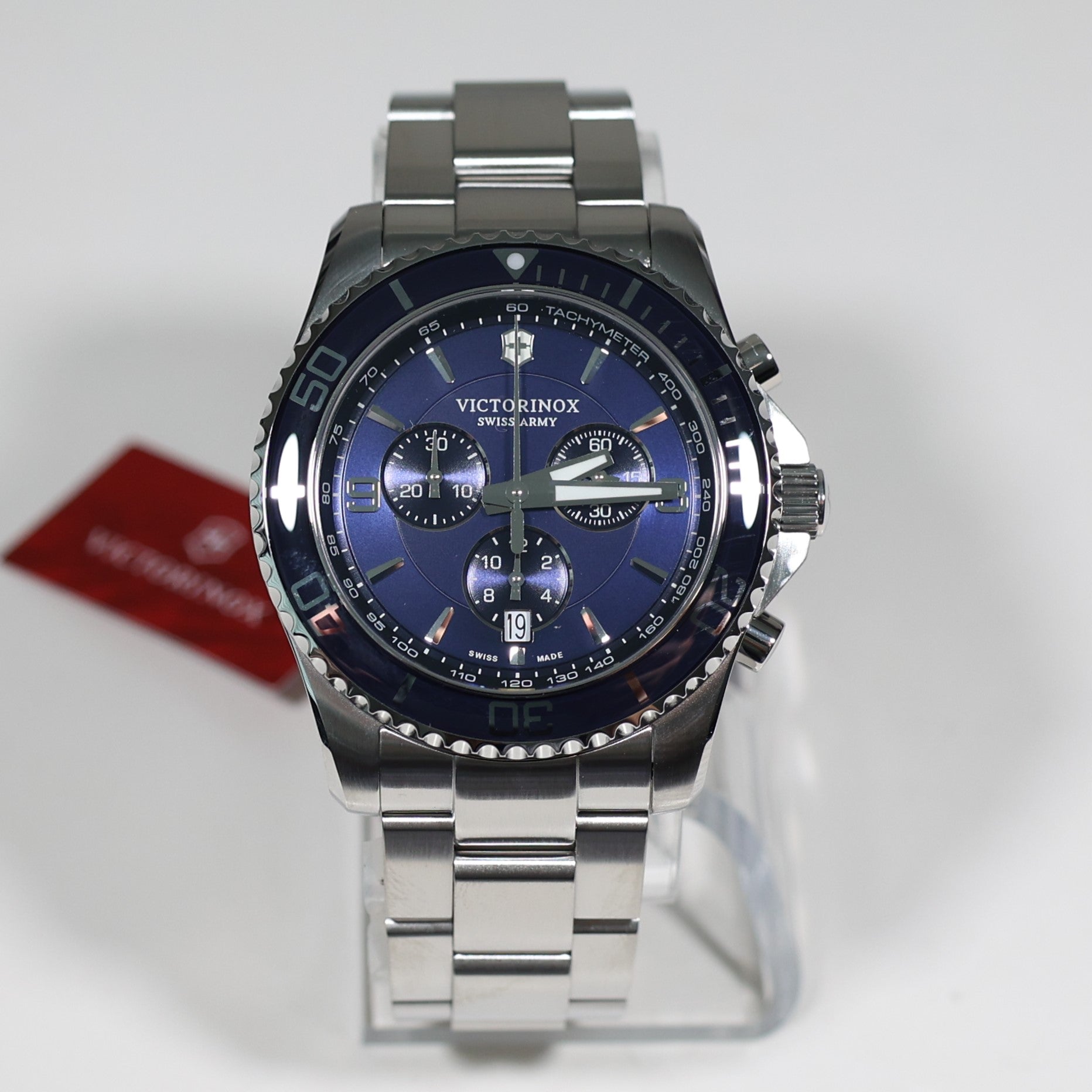 Victorinox Maverick Chronograph Men's Blue Dial Stainless Steel Watch 241689