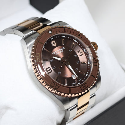 Victorinox Maverick Two Tone Rose Gold Brown Dial Men's Watch 241951