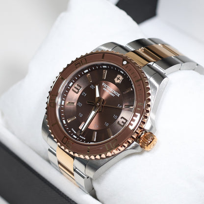Victorinox Maverick Two Tone Rose Gold Brown Dial Men's Watch 241951