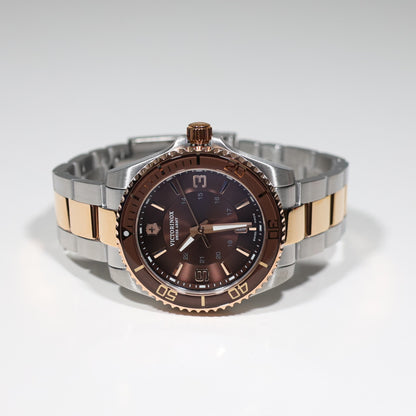 Victorinox Maverick Two Tone Rose Gold Brown Dial Men's Watch 241951